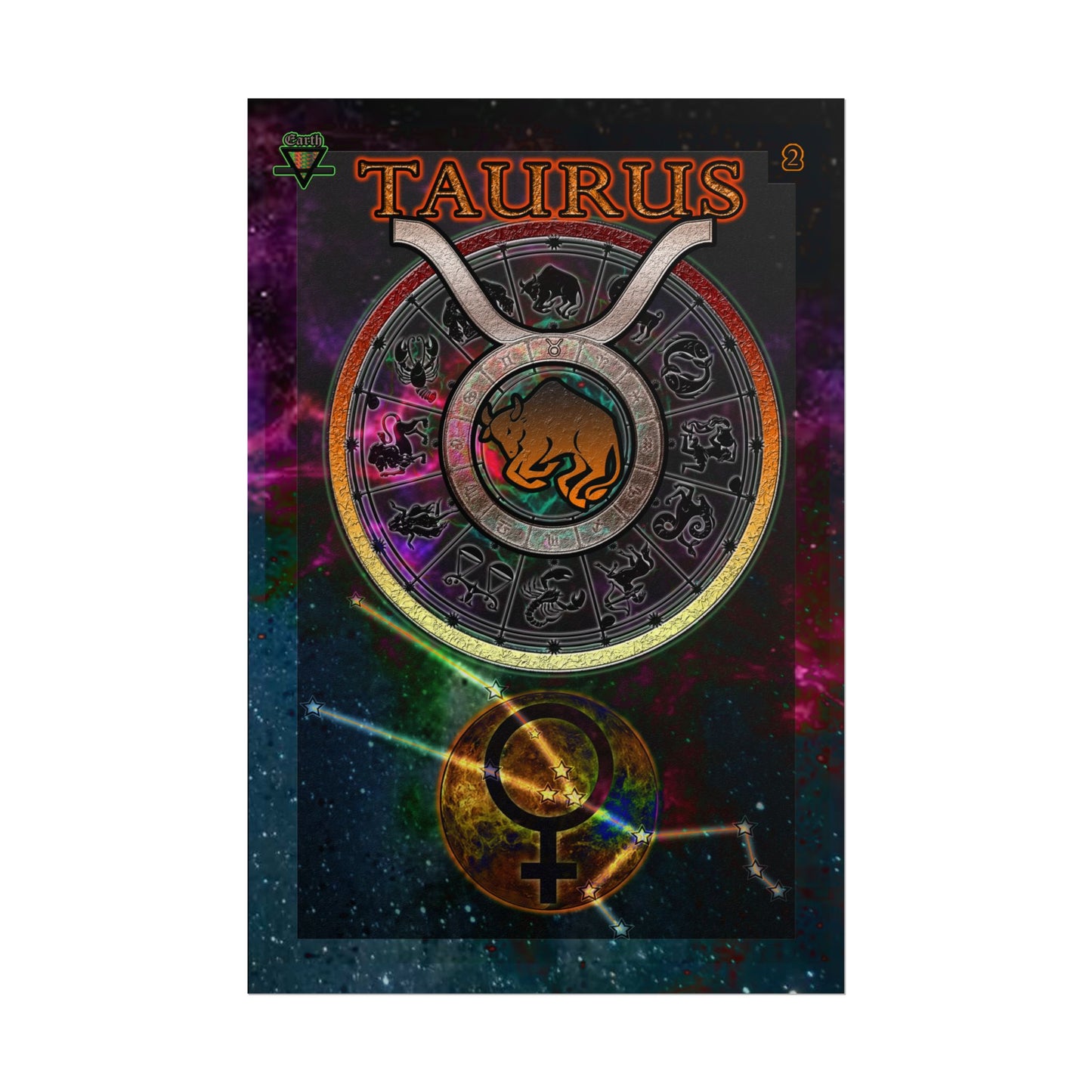 Taurus Zodiac Rolled Posters, Astrological Decor, Astrology Gift, Wall Art Prints, Horoscope Decor, Zodiac Sign Art