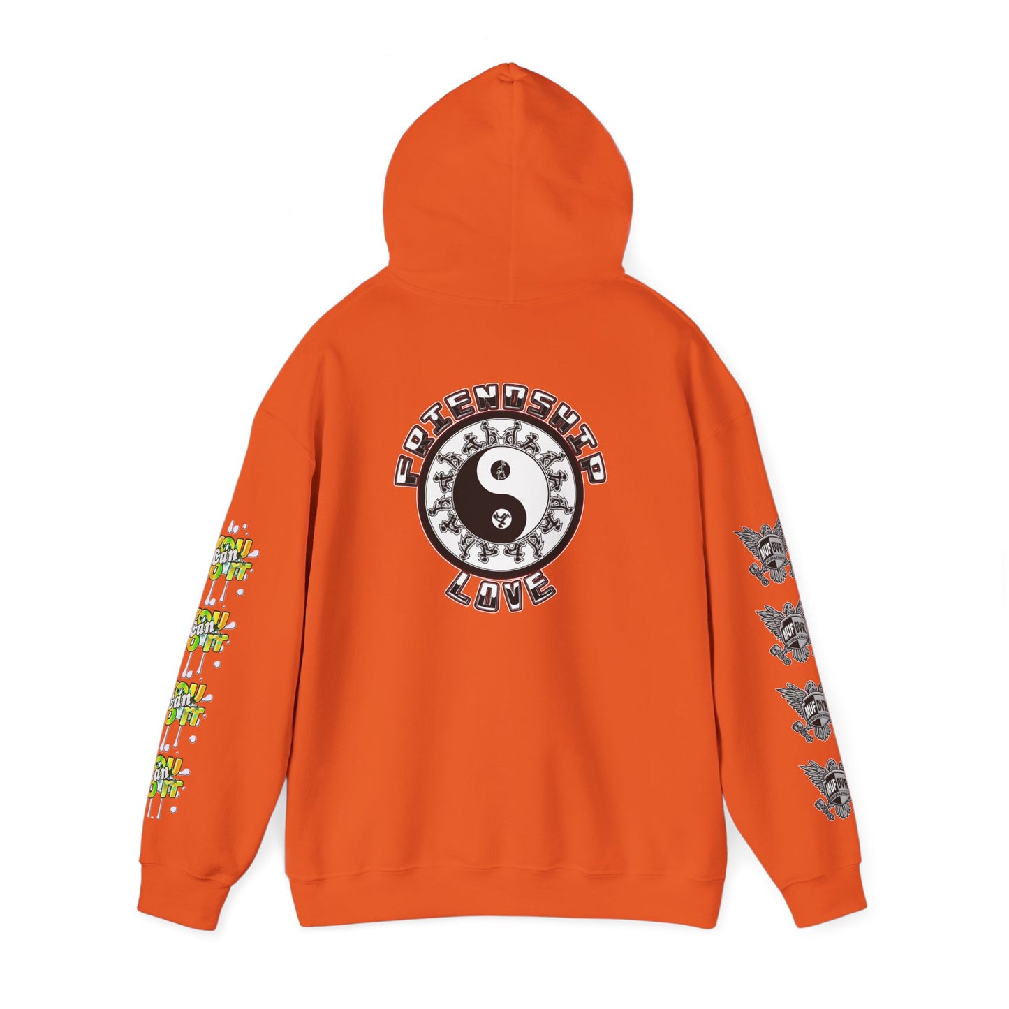 Adult Humor Unisex Hoodie with Motivational Messages 'You can do it', 'MUF DVR', 'Love and friendship'