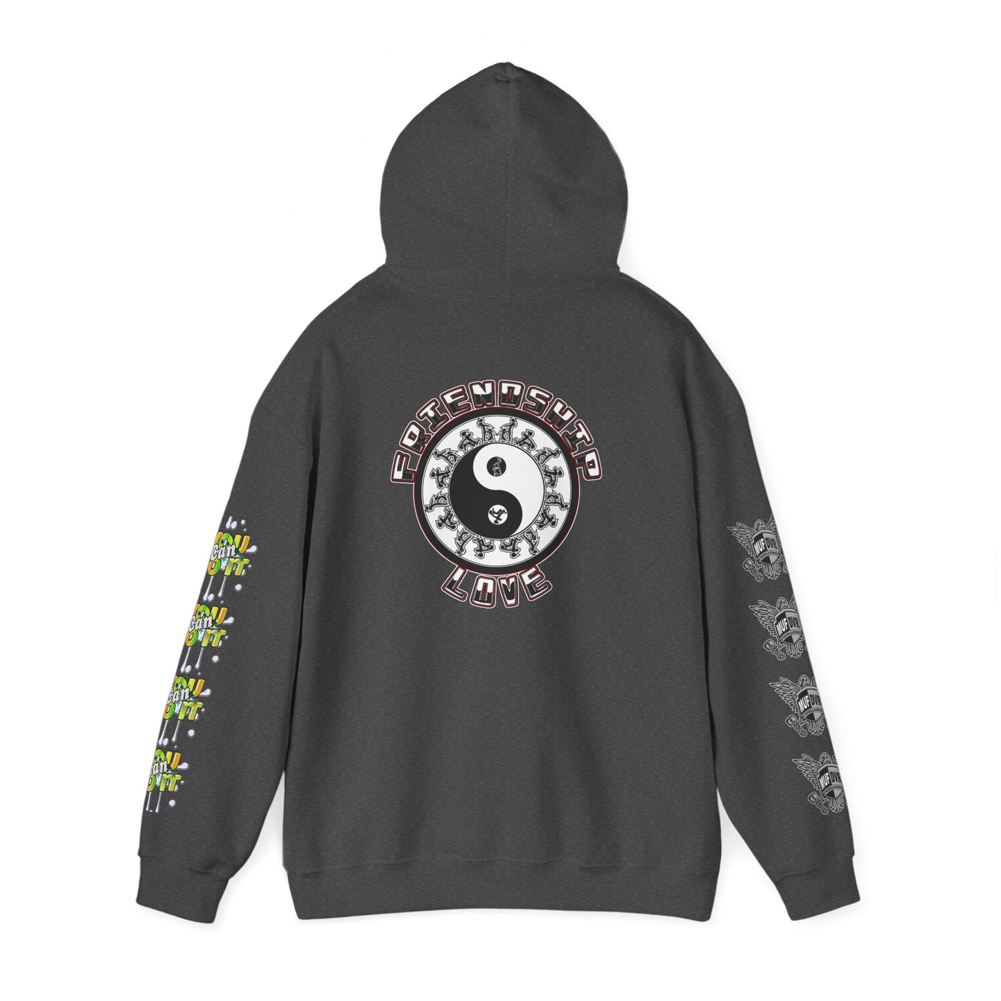 Adult Humor Unisex Hoodie with Motivational Messages 'You can do it', 'MUF DVR', 'Love and friendship'