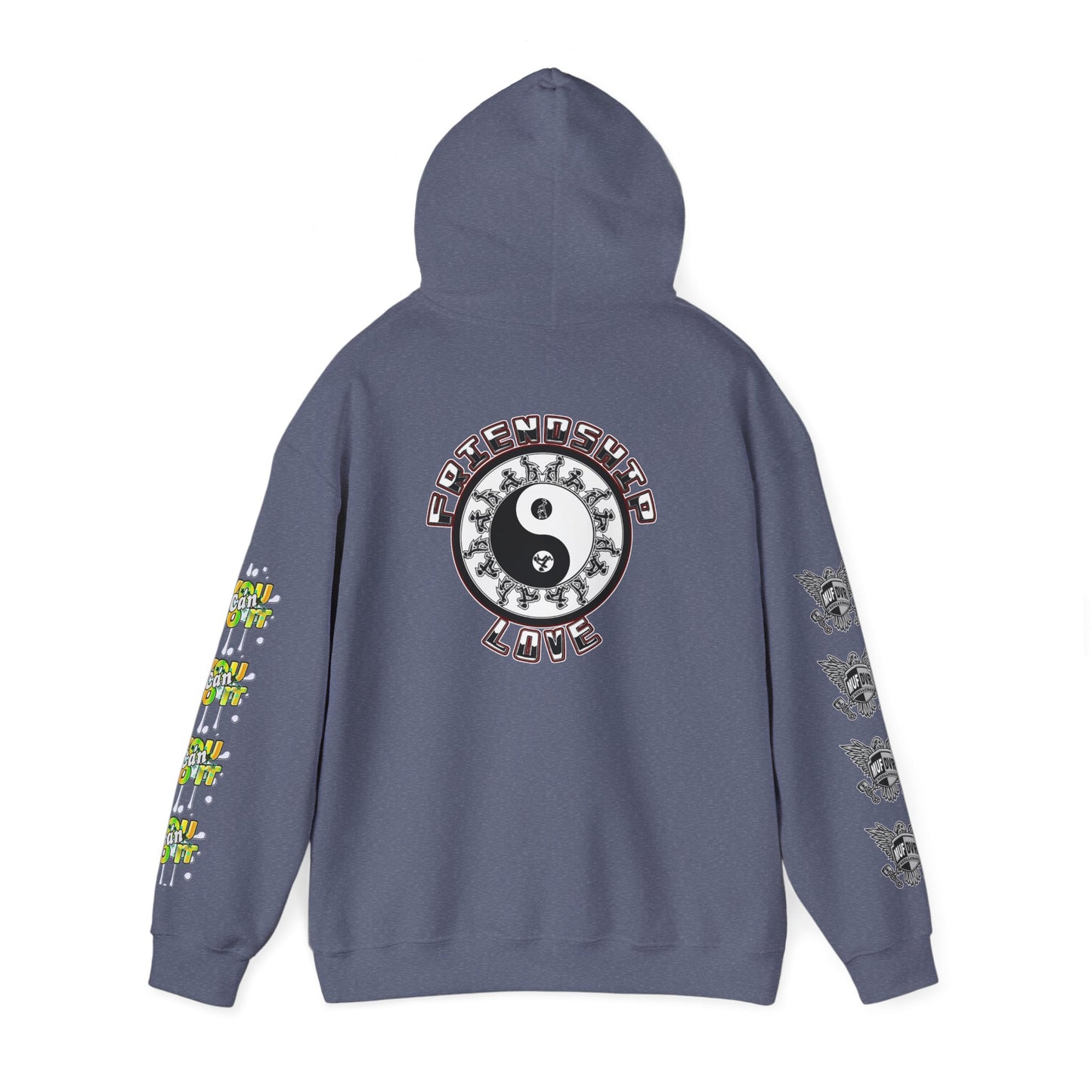 Adult Humor Unisex Hoodie with Motivational Messages 'You can do it', 'MUF DVR', 'Love and friendship'
