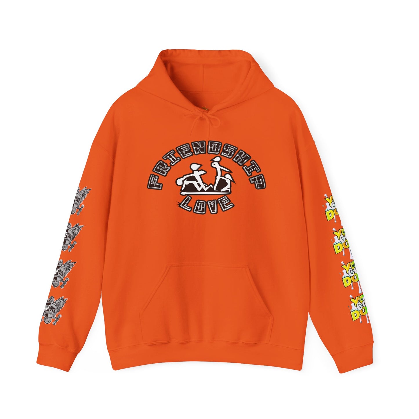 Adult Humor Unisex Hoodie with Motivational Messages 'You can do it', 'MUF DVR', 'Love and friendship'
