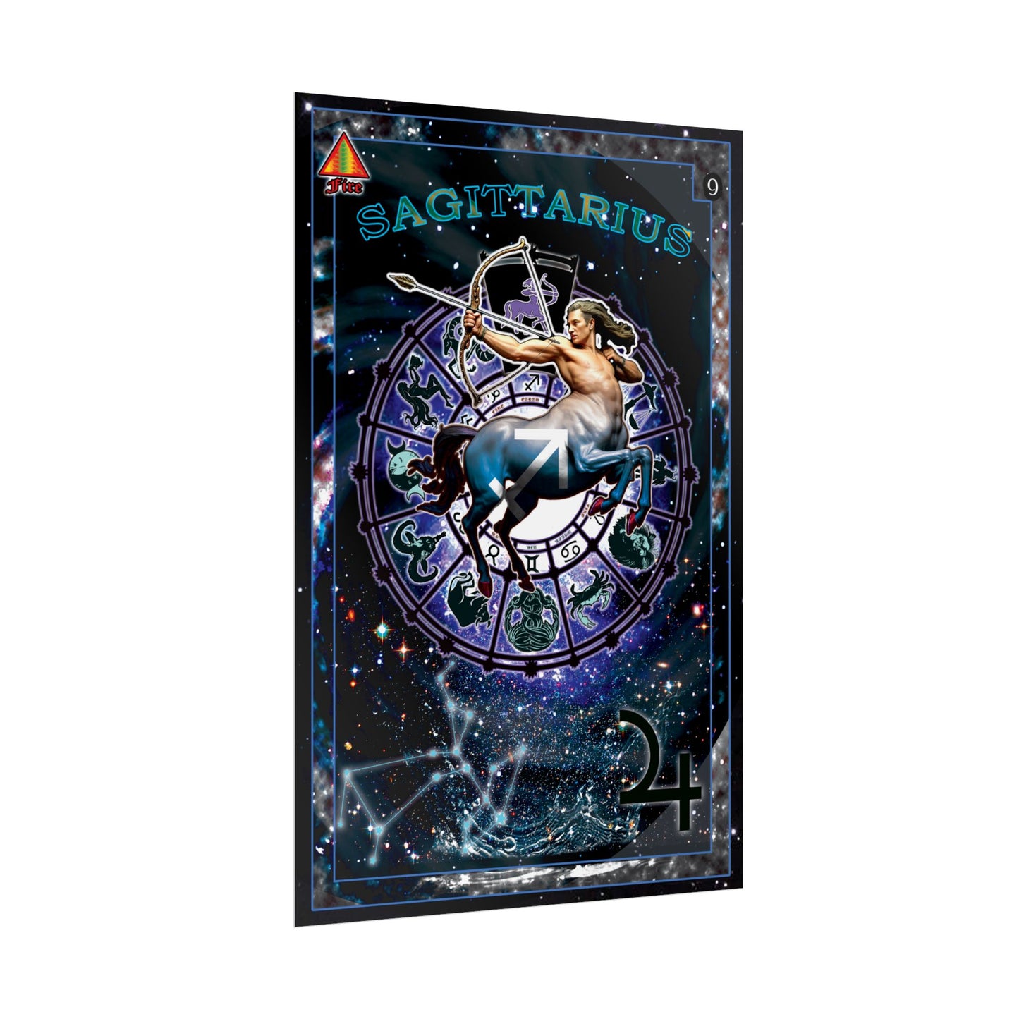 Sagittarius Zodiac Rolled Poster, Astrological Art Print, Horoscope Decor, Gift for Astrology Lovers, Celestial Wall Art, Cosmic Home Decor