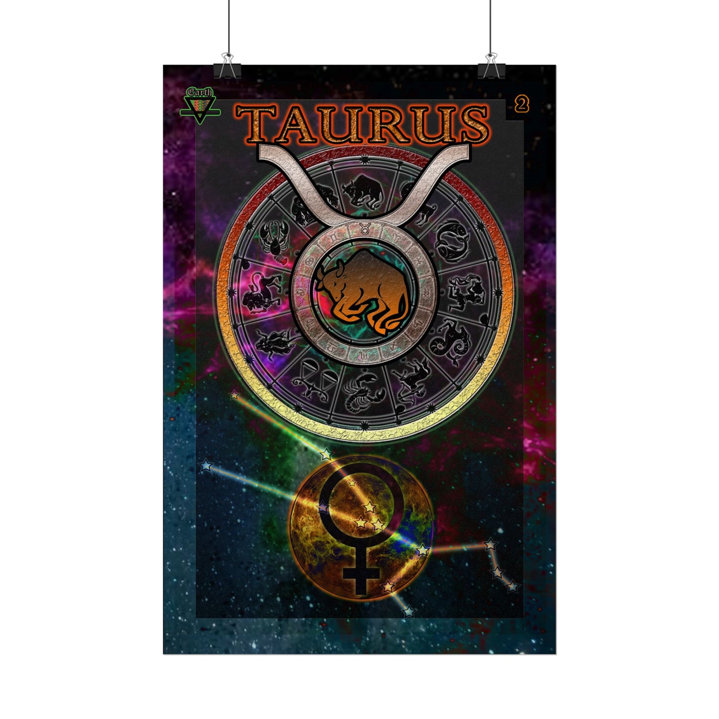 Taurus Zodiac Rolled Posters, Astrological Decor, Astrology Gift, Wall Art Prints, Horoscope Decor, Zodiac Sign Art