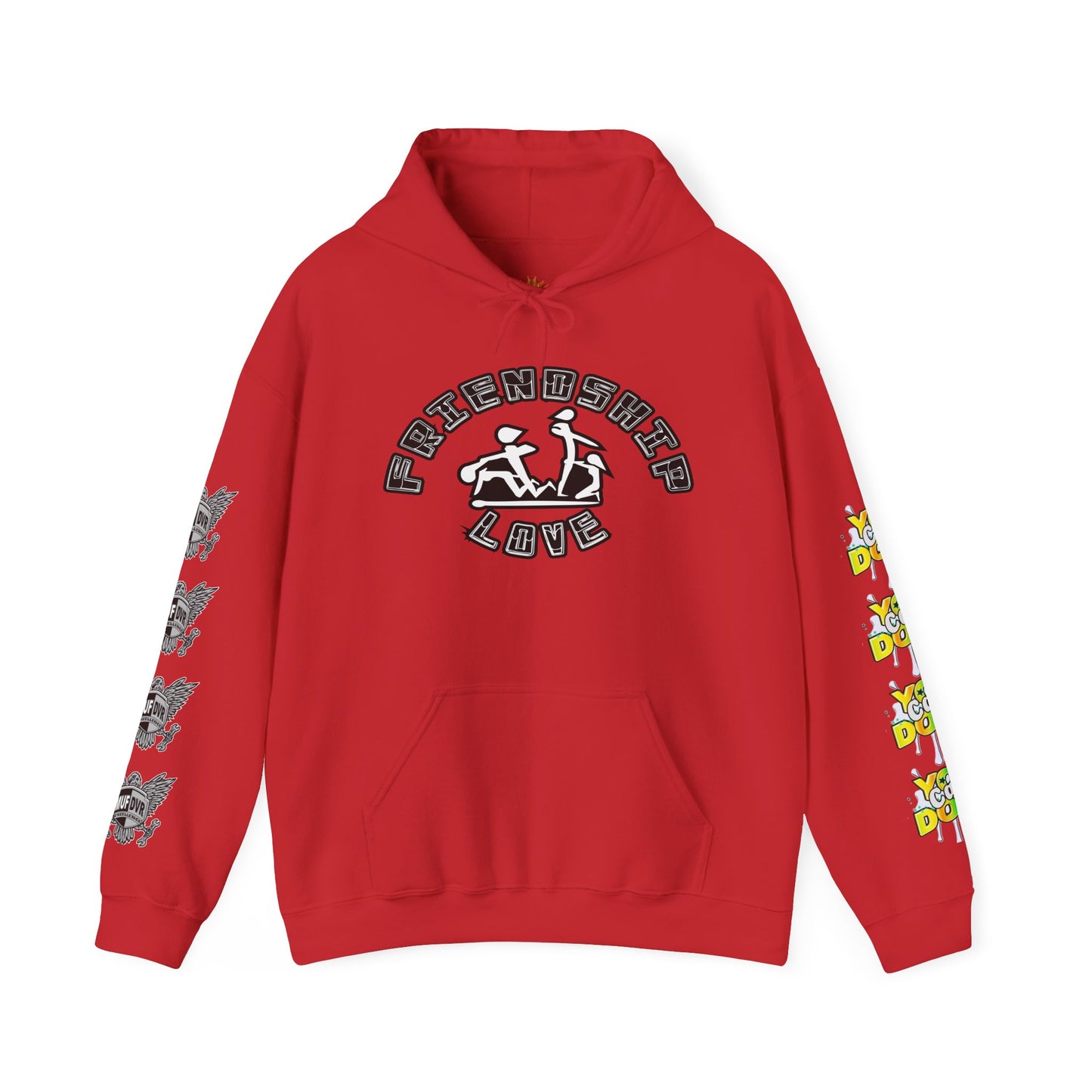 Adult Humor Unisex Hoodie with Motivational Messages 'You can do it', 'MUF DVR', 'Love and friendship'
