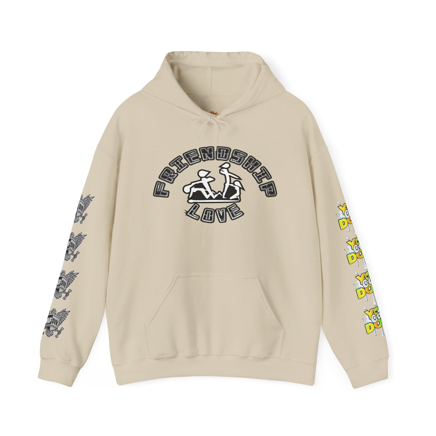 Adult Humor Unisex Hoodie with Motivational Messages 'You can do it', 'MUF DVR', 'Love and friendship'