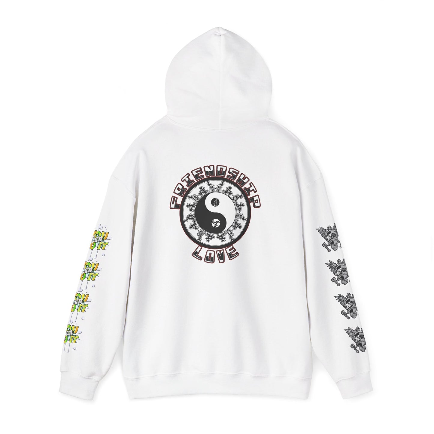 Adult Humor Unisex Hoodie with Motivational Messages 'You can do it', 'MUF DVR', 'Love and friendship'