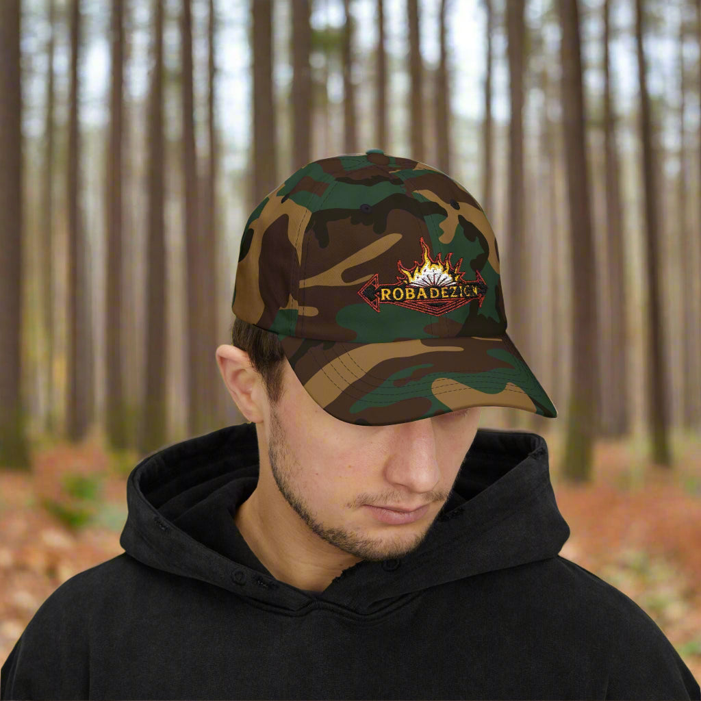 Vibrant "ROBADEZIGN" Logo Cap with Fiery Design