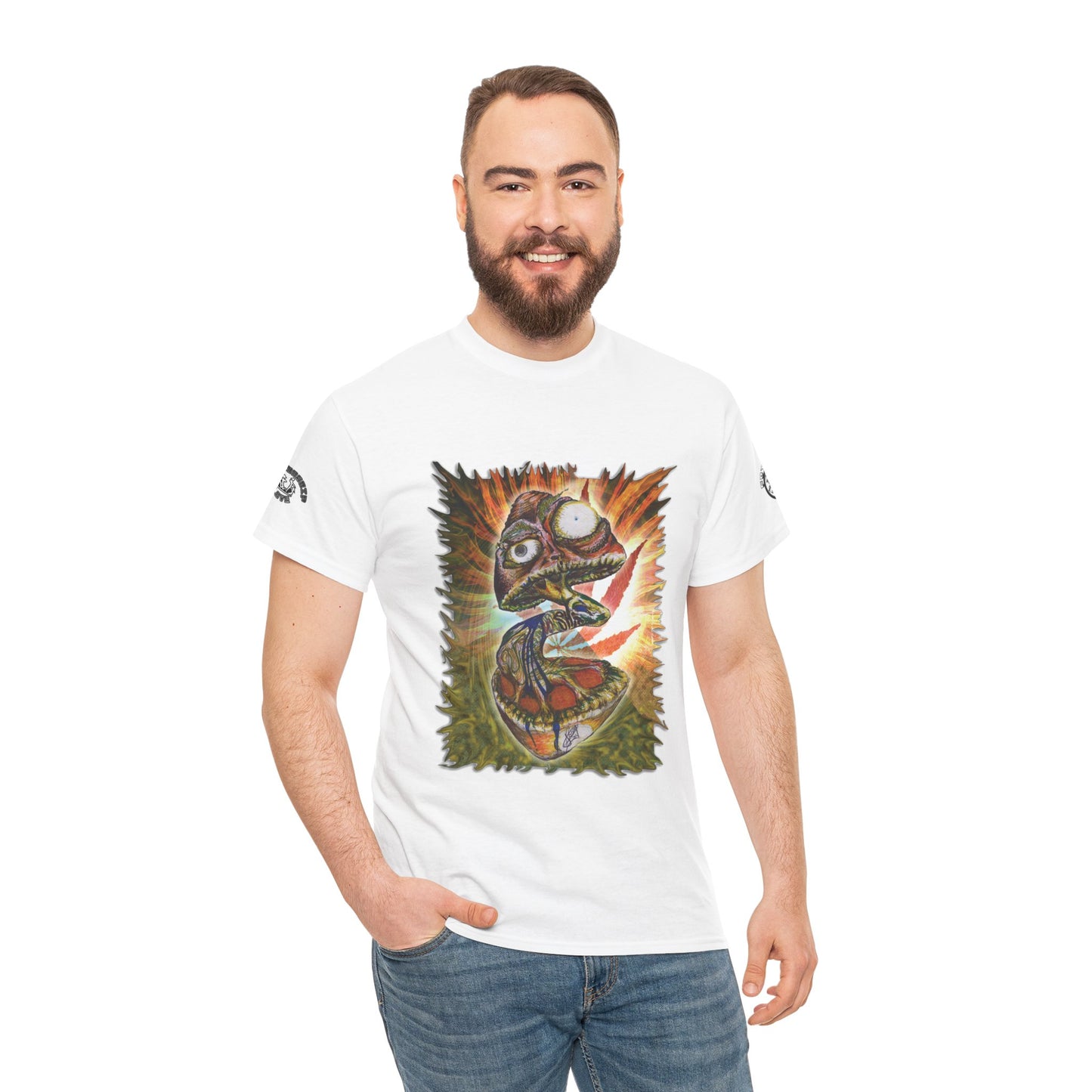 Psychedelic Mushroom Unisex Tee - Vibrant Colors Abstract Design
