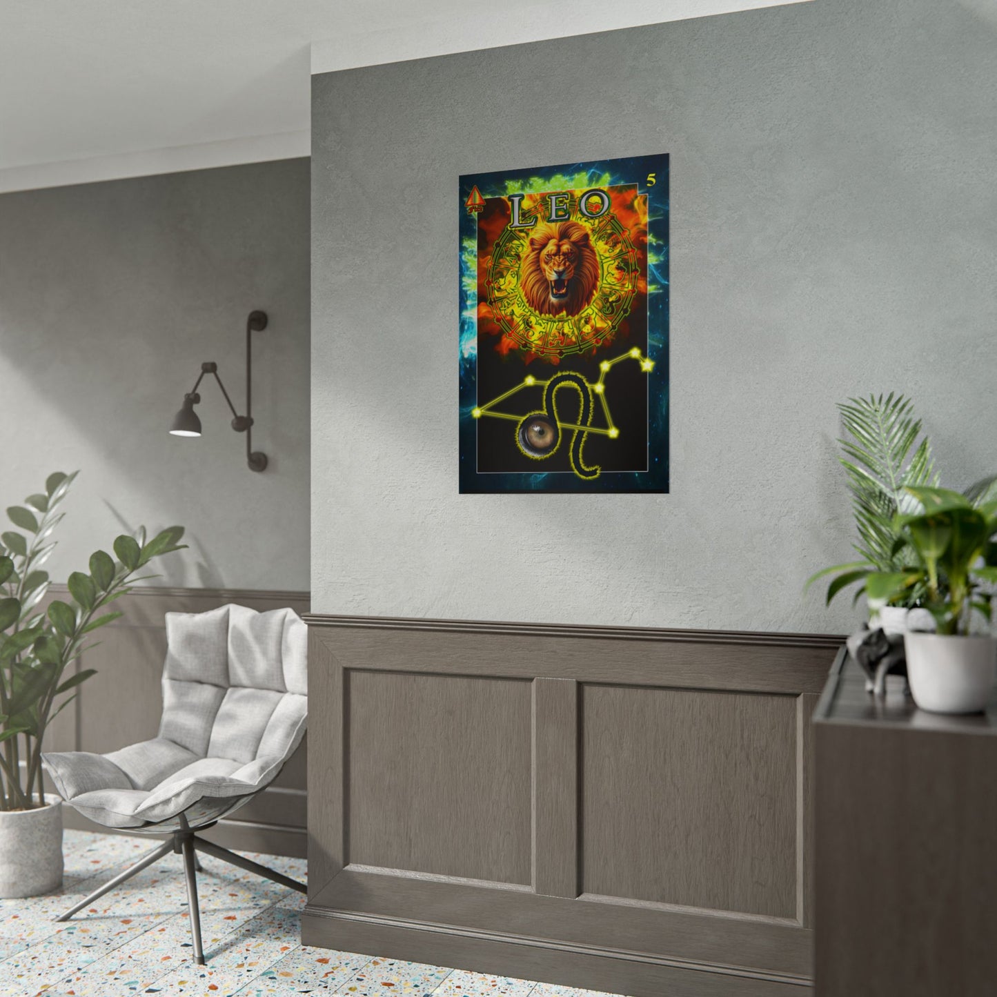 Astrological Poster, Zodiac Wall Art, Leo Decor, Horoscope Gift, Astrology Print
