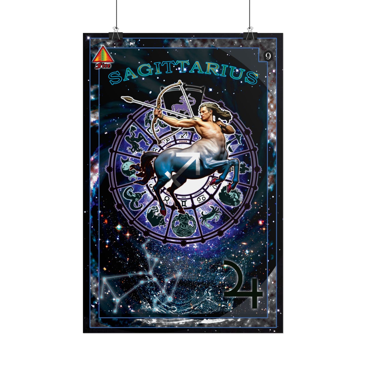 Sagittarius Zodiac Rolled Poster, Astrological Art Print, Horoscope Decor, Gift for Astrology Lovers, Celestial Wall Art, Cosmic Home Decor