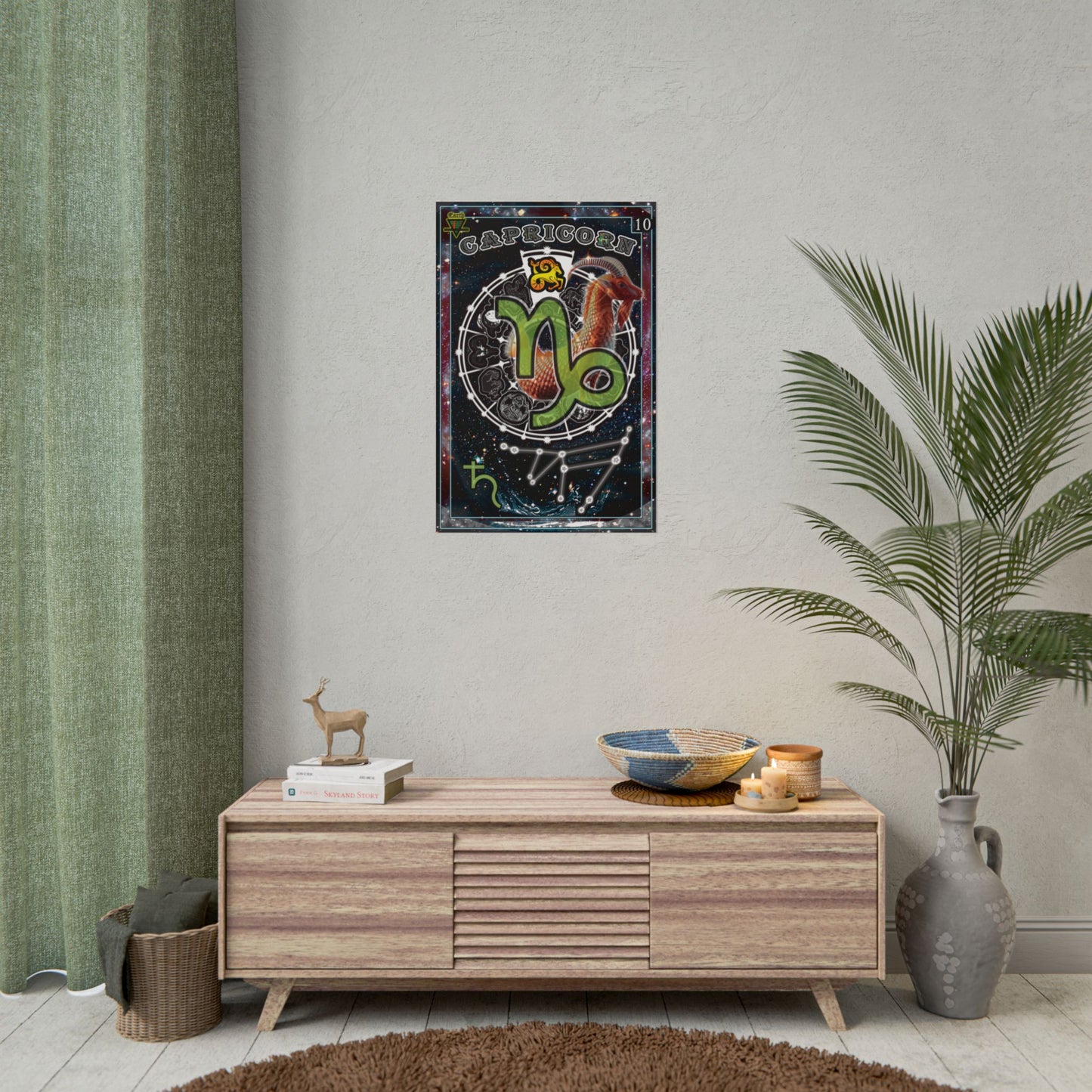 Capricorn Zodiac Rolled Posters - Astrological Wall Art, Horoscope Decor, Capricorn Gifts, Celestial Art Prints, Astrology Home Decor