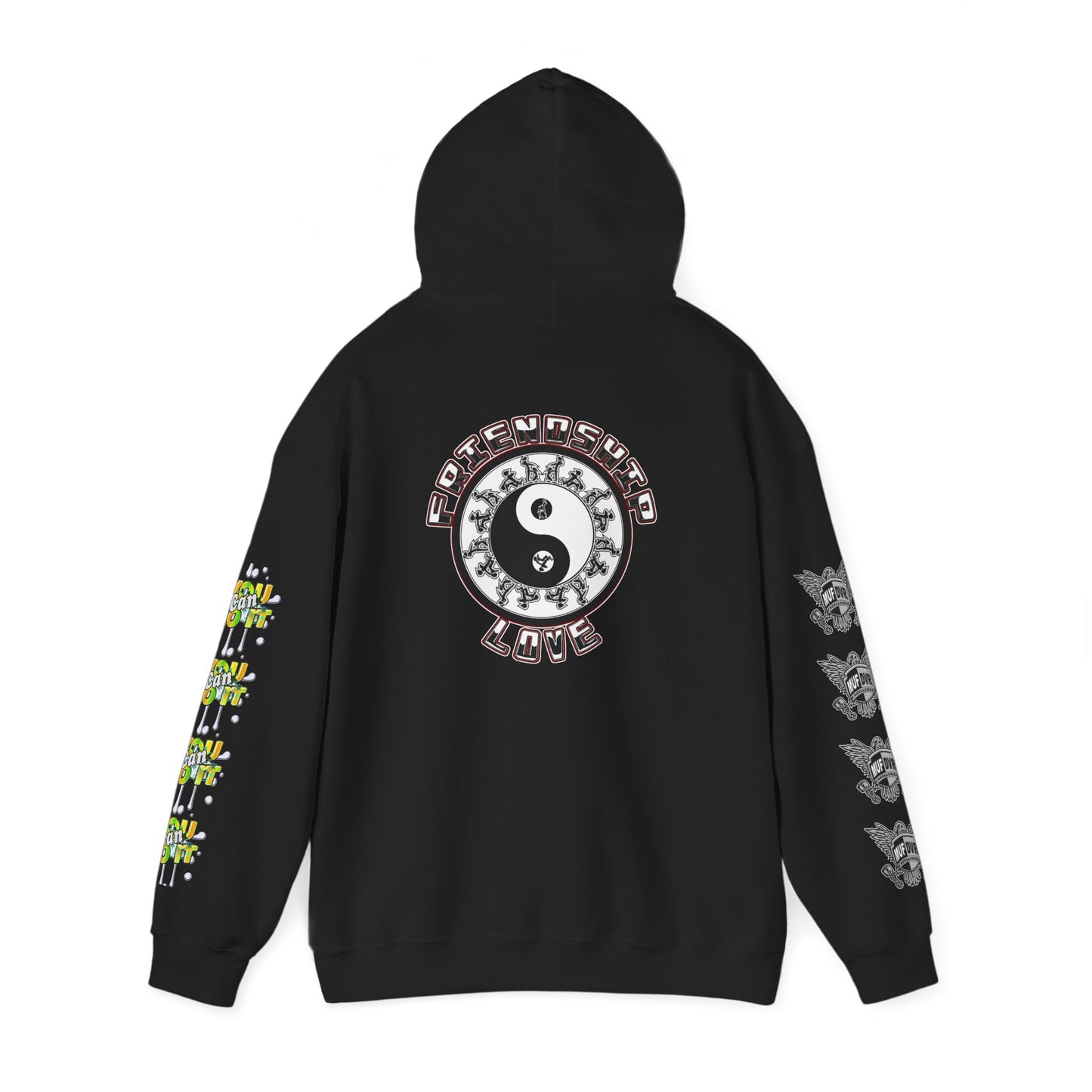 Adult Humor Unisex Hoodie with Motivational Messages 'You can do it', 'MUF DVR', 'Love and friendship'