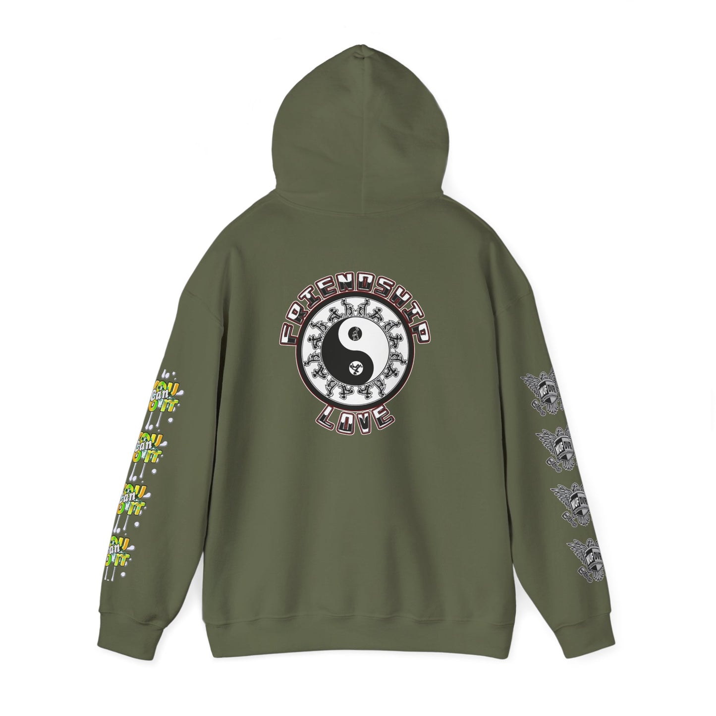 Adult Humor Unisex Hoodie with Motivational Messages 'You can do it', 'MUF DVR', 'Love and friendship'
