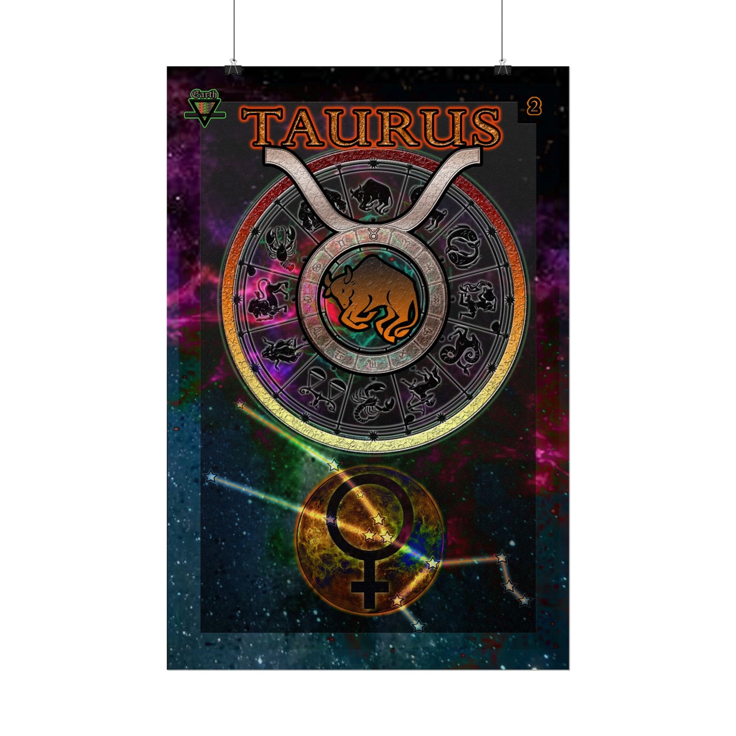 Taurus Zodiac Rolled Posters, Astrological Decor, Astrology Gift, Wall Art Prints, Horoscope Decor, Zodiac Sign Art