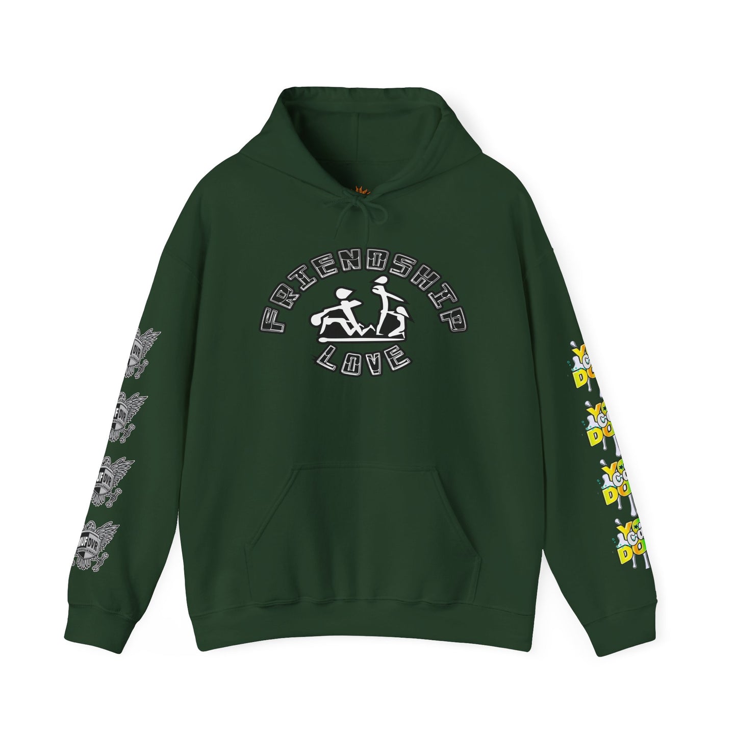 Adult Humor Unisex Hoodie with Motivational Messages 'You can do it', 'MUF DVR', 'Love and friendship'