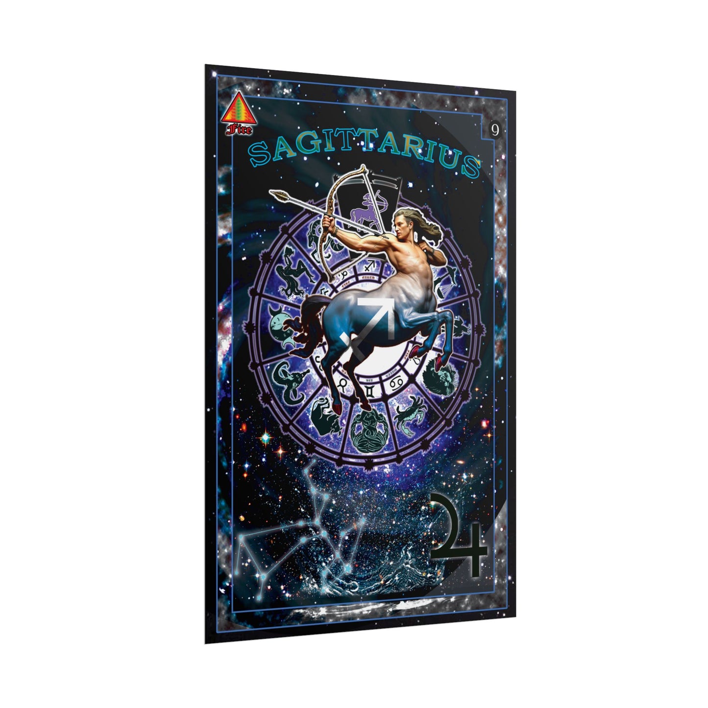 Sagittarius Zodiac Rolled Poster, Astrological Art Print, Horoscope Decor, Gift for Astrology Lovers, Celestial Wall Art, Cosmic Home Decor