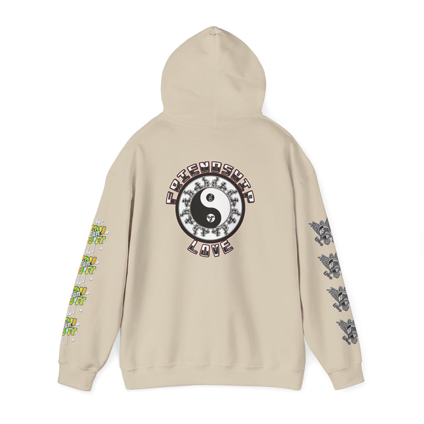 Adult Humor Unisex Hoodie with Motivational Messages 'You can do it', 'MUF DVR', 'Love and friendship'