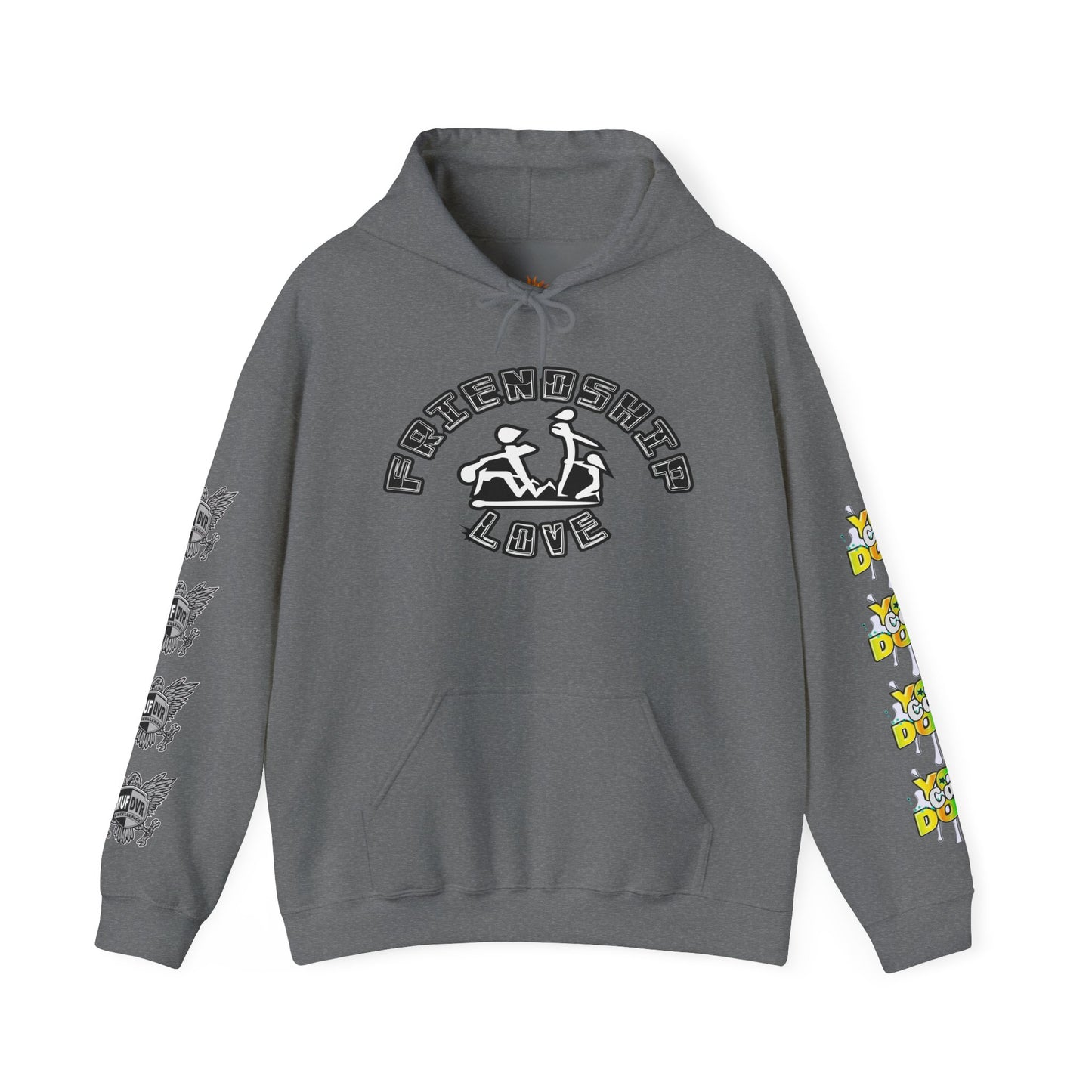Adult Humor Unisex Hoodie with Motivational Messages 'You can do it', 'MUF DVR', 'Love and friendship'