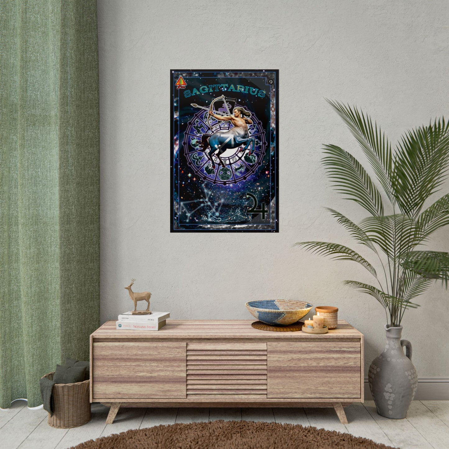 Sagittarius Zodiac Rolled Poster, Astrological Art Print, Horoscope Decor, Gift for Astrology Lovers, Celestial Wall Art, Cosmic Home Decor