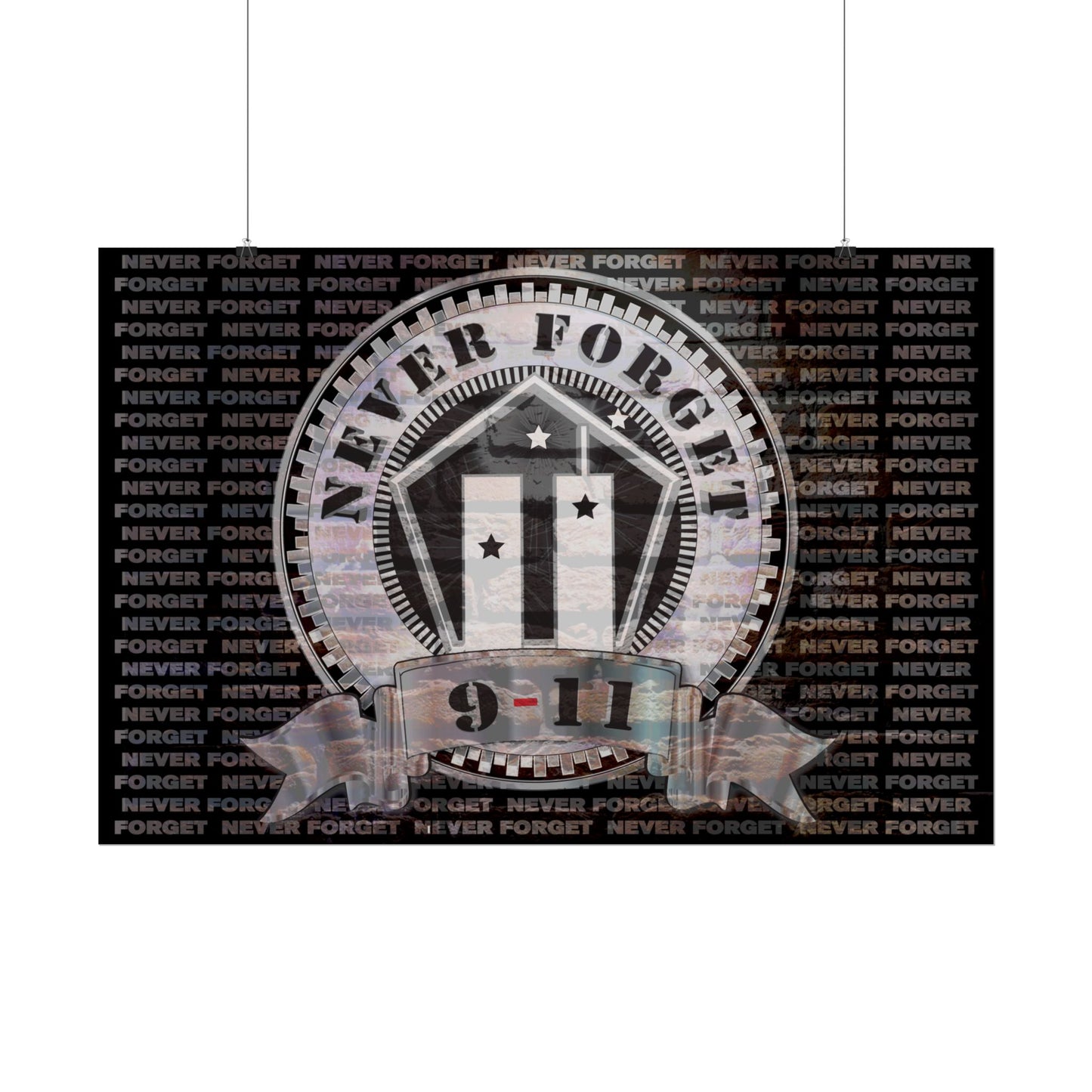 9/11 Memorial Rolled Posters, Never Forget Tribute Wall Art, Remembrance Decor, Patriot Day Gift, USA History Poster