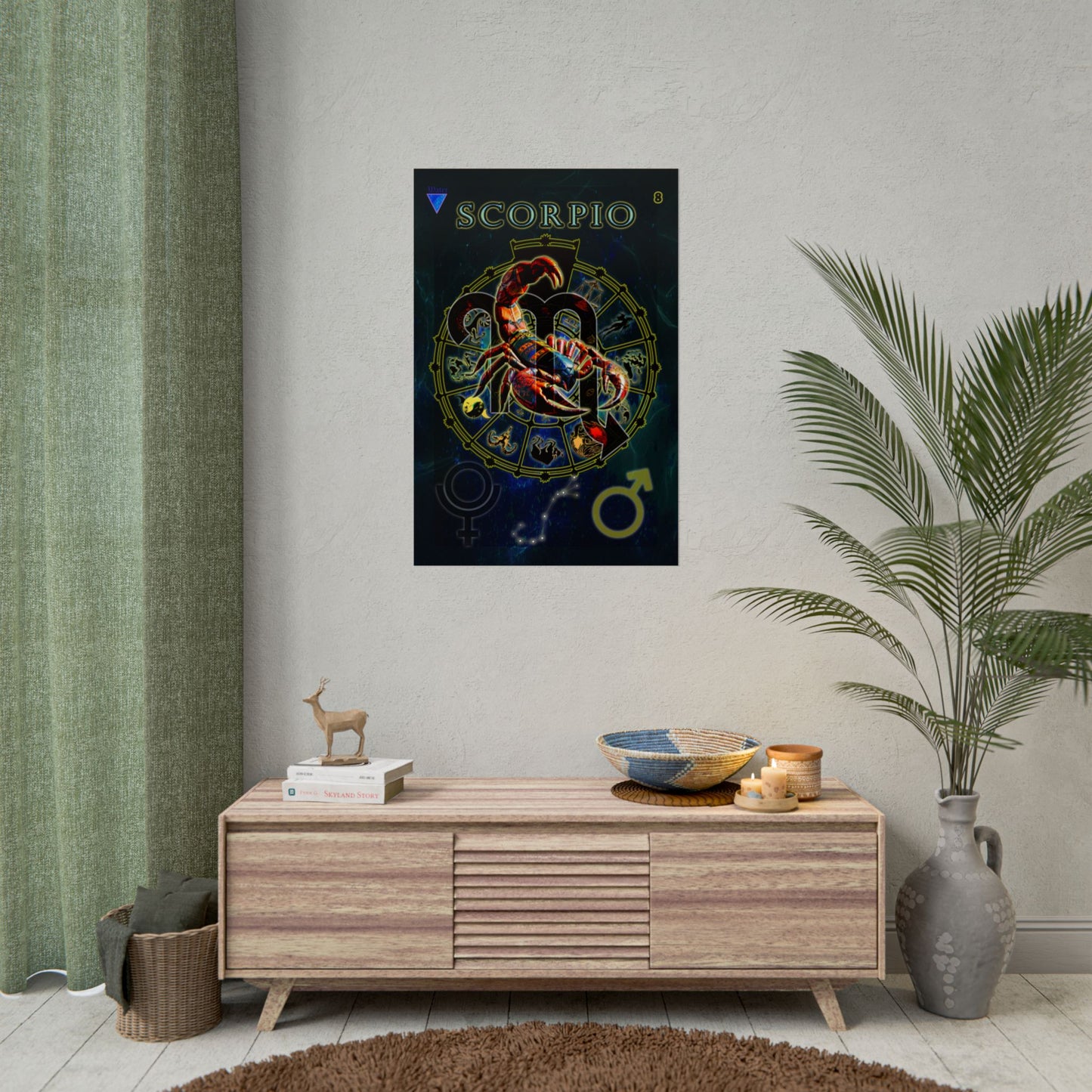 Scorpio Zodiac Rolled Posters - Astrological Wall Art, Horoscope Decor, Aries Gifts, Celestial Art Prints, Astrology Home Decor