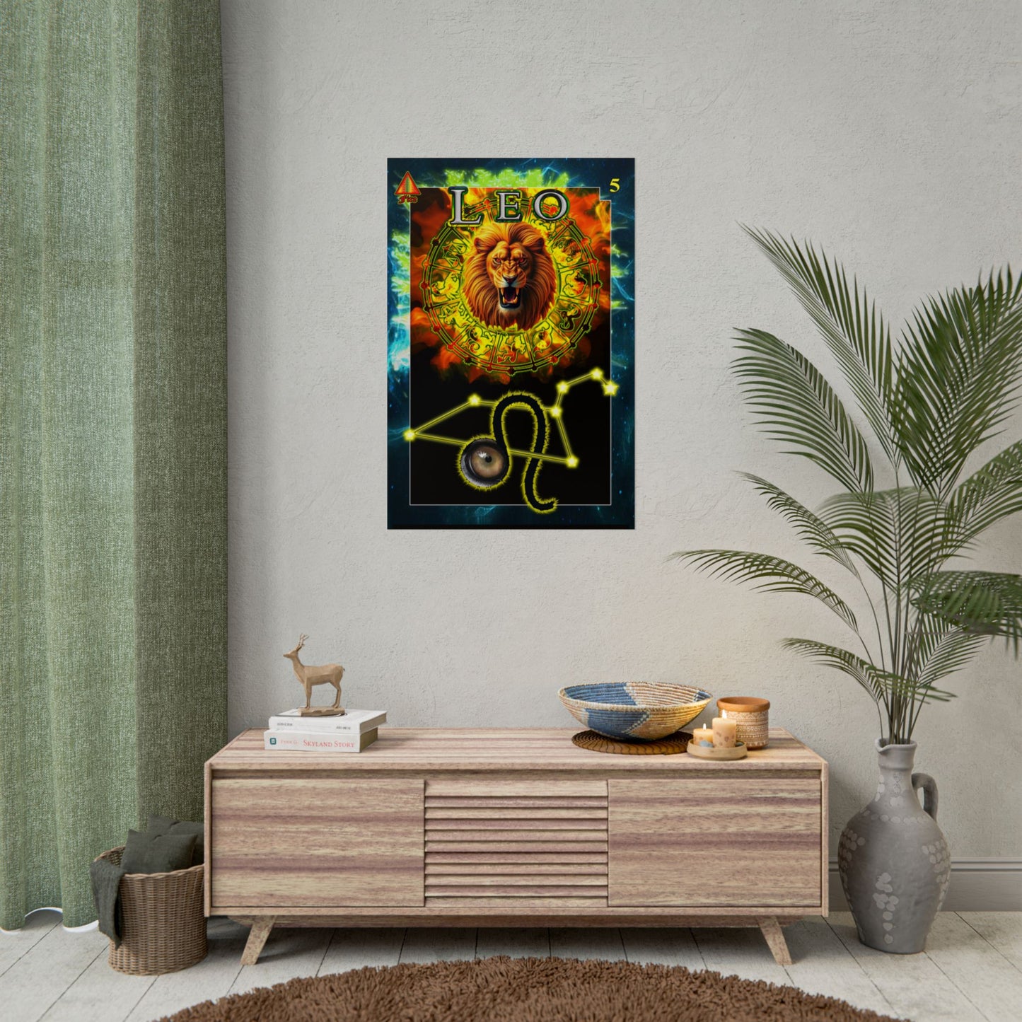 Astrological Poster, Zodiac Wall Art, Leo Decor, Horoscope Gift, Astrology Print