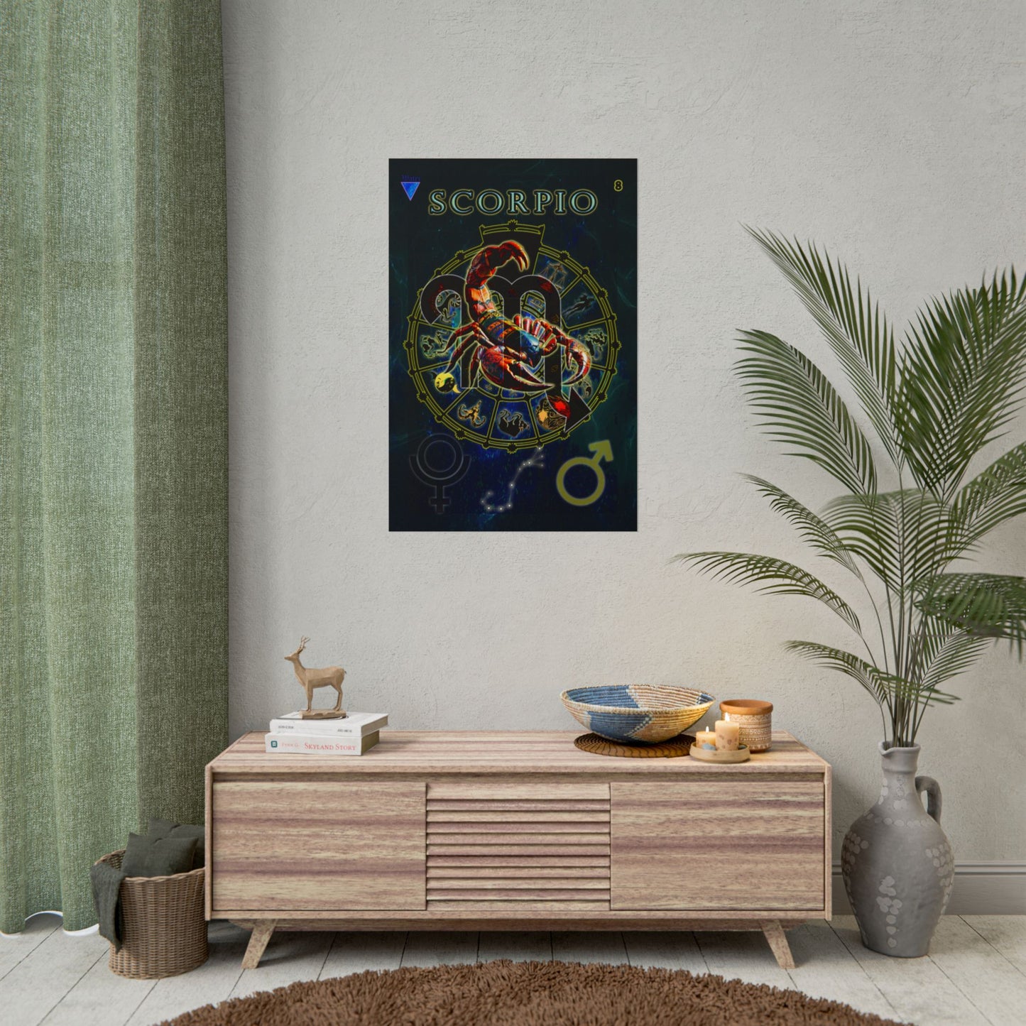 Scorpio Zodiac Rolled Posters - Astrological Wall Art, Horoscope Decor, Aries Gifts, Celestial Art Prints, Astrology Home Decor