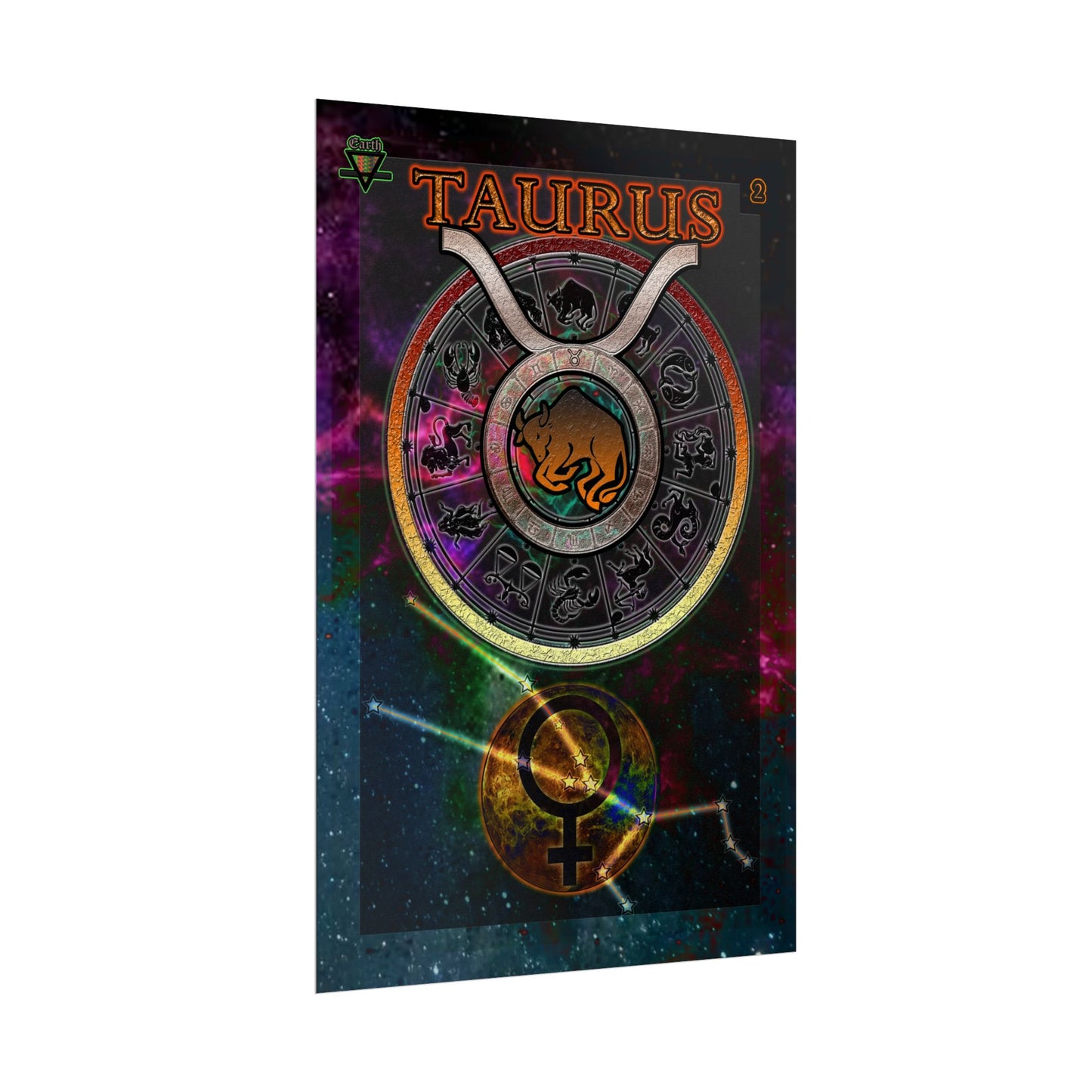 Taurus Zodiac Rolled Posters, Astrological Decor, Astrology Gift, Wall Art Prints, Horoscope Decor, Zodiac Sign Art