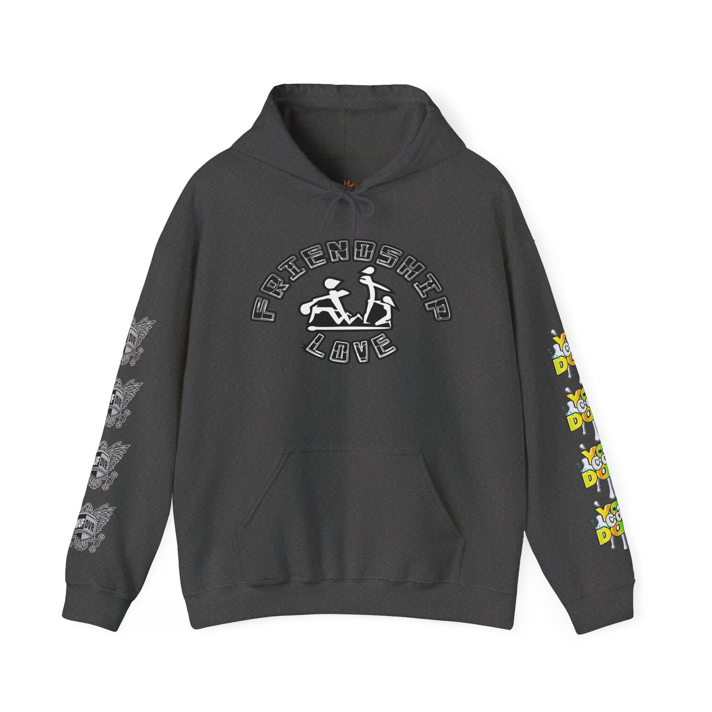 Adult Humor Unisex Hoodie with Motivational Messages 'You can do it', 'MUF DVR', 'Love and friendship'