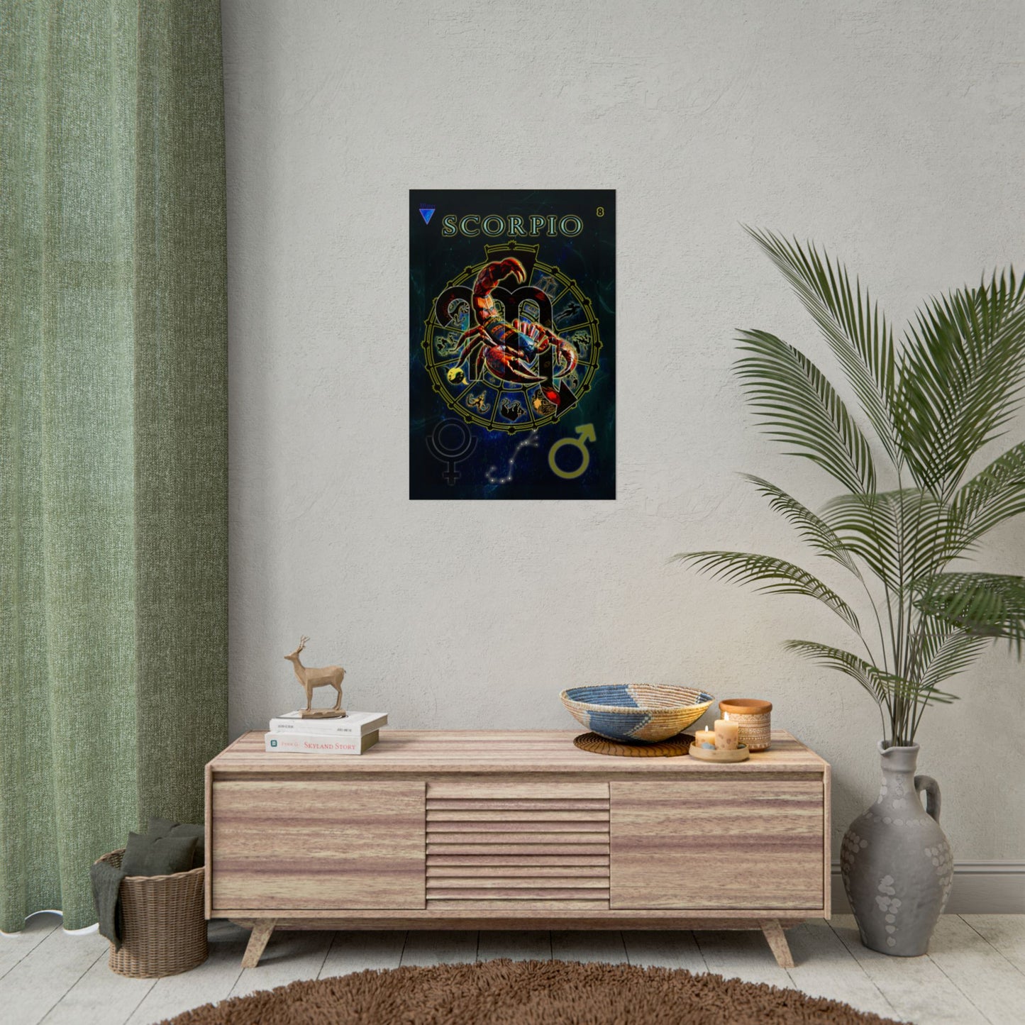 Scorpio Zodiac Rolled Posters - Astrological Wall Art, Horoscope Decor, Aries Gifts, Celestial Art Prints, Astrology Home Decor