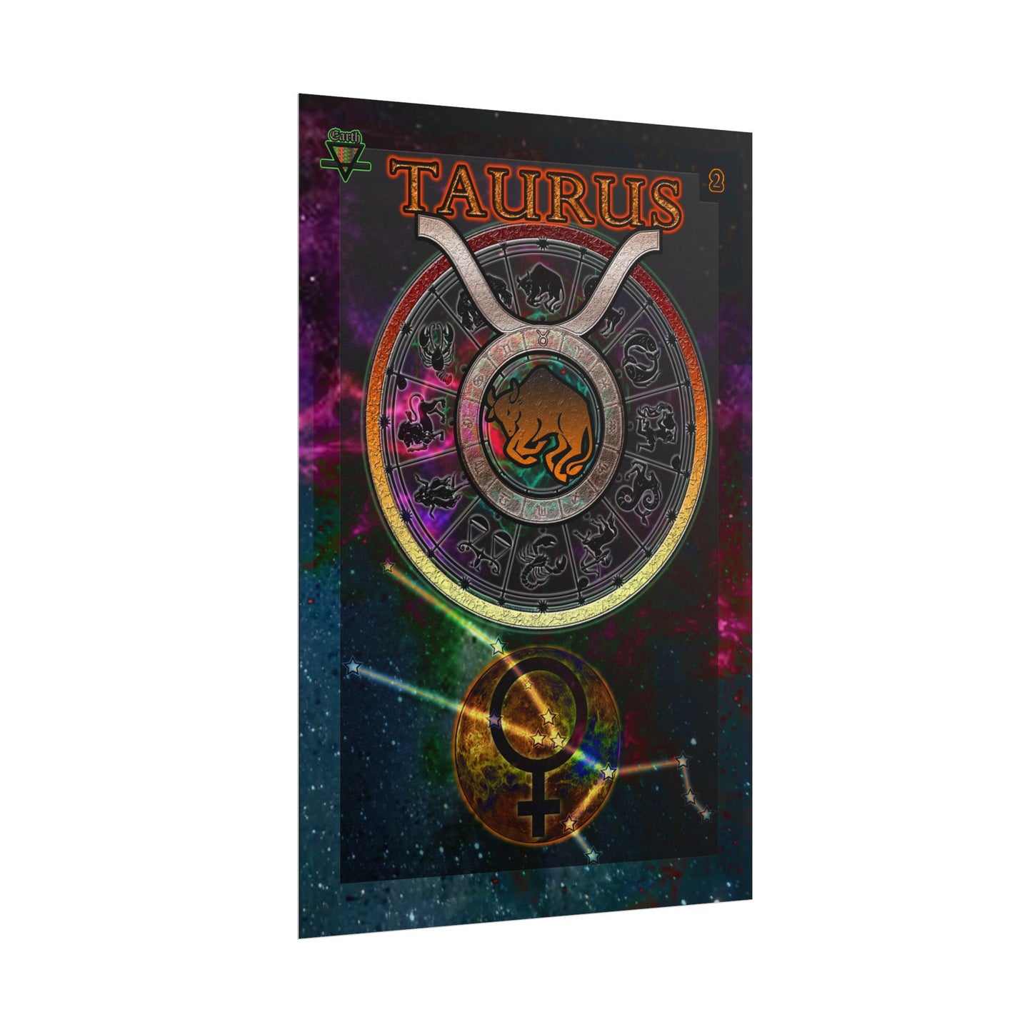 Taurus Zodiac Rolled Posters, Astrological Decor, Astrology Gift, Wall Art Prints, Horoscope Decor, Zodiac Sign Art