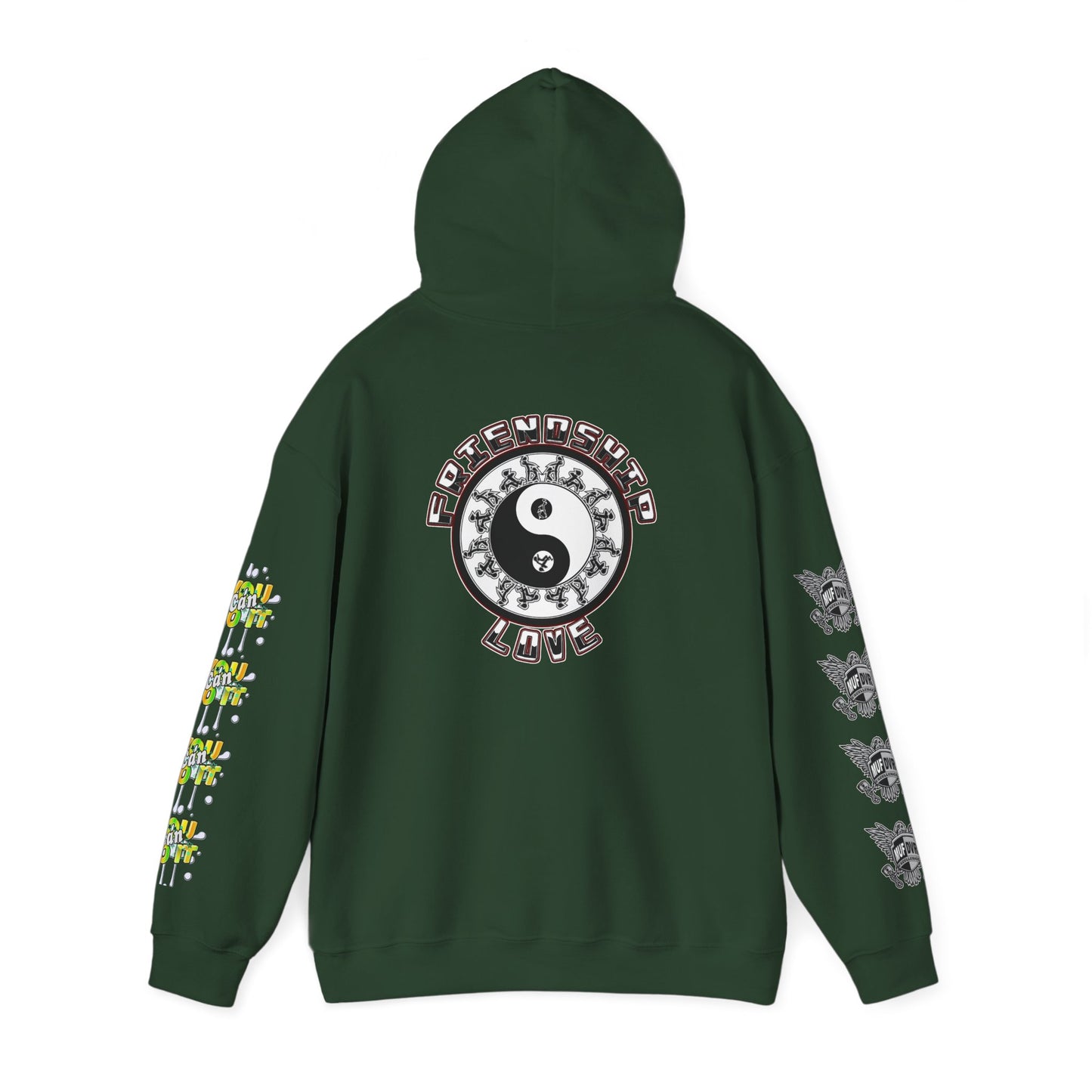 Adult Humor Unisex Hoodie with Motivational Messages 'You can do it', 'MUF DVR', 'Love and friendship'