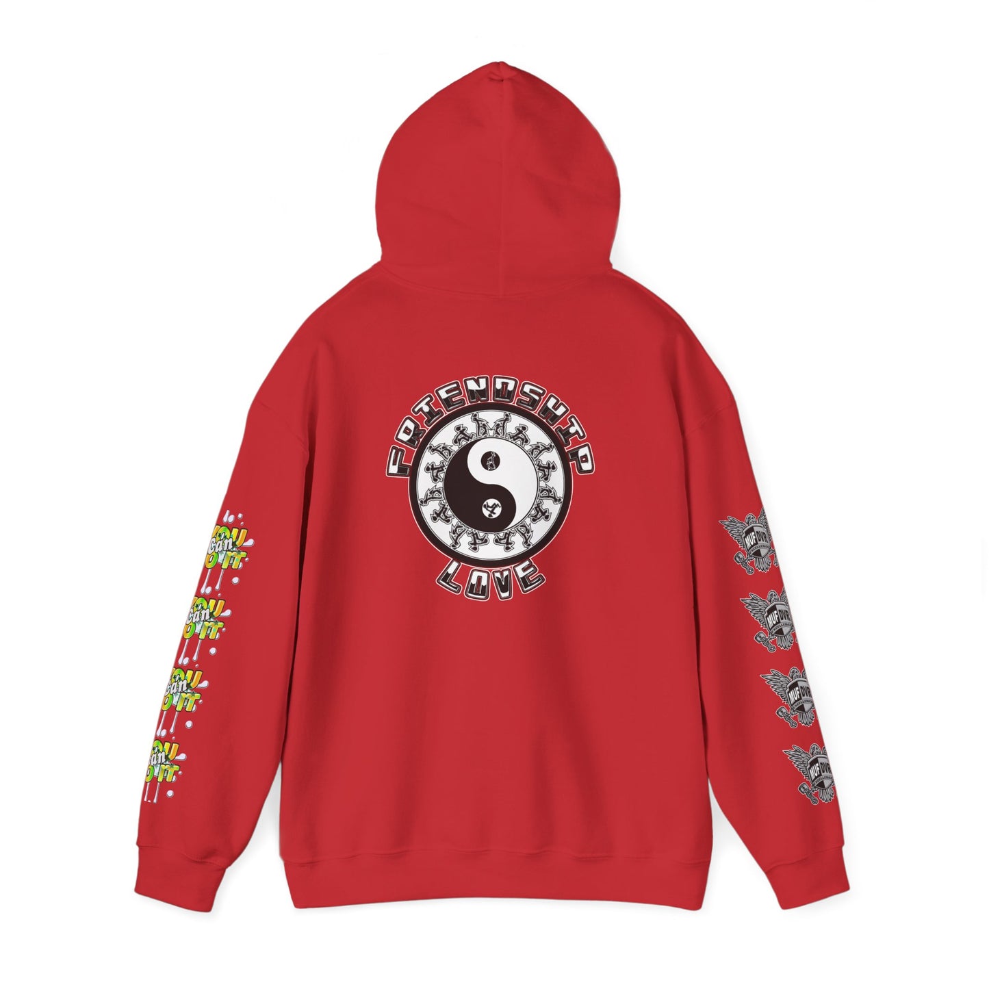 Adult Humor Unisex Hoodie with Motivational Messages 'You can do it', 'MUF DVR', 'Love and friendship'