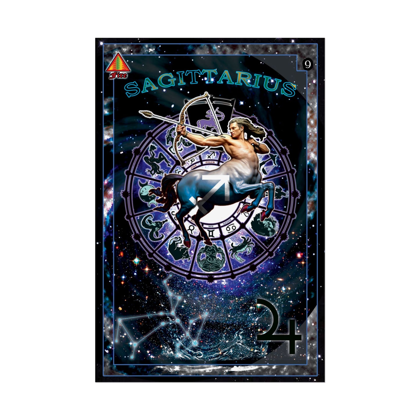 Sagittarius Zodiac Rolled Poster, Astrological Art Print, Horoscope Decor, Gift for Astrology Lovers, Celestial Wall Art, Cosmic Home Decor