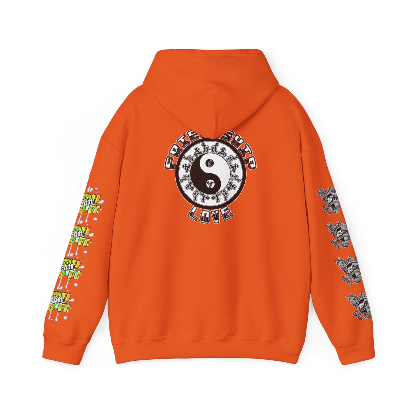 Adult Humor Unisex Hoodie with Motivational Messages 'You can do it', 'MUF DVR', 'Love and friendship'