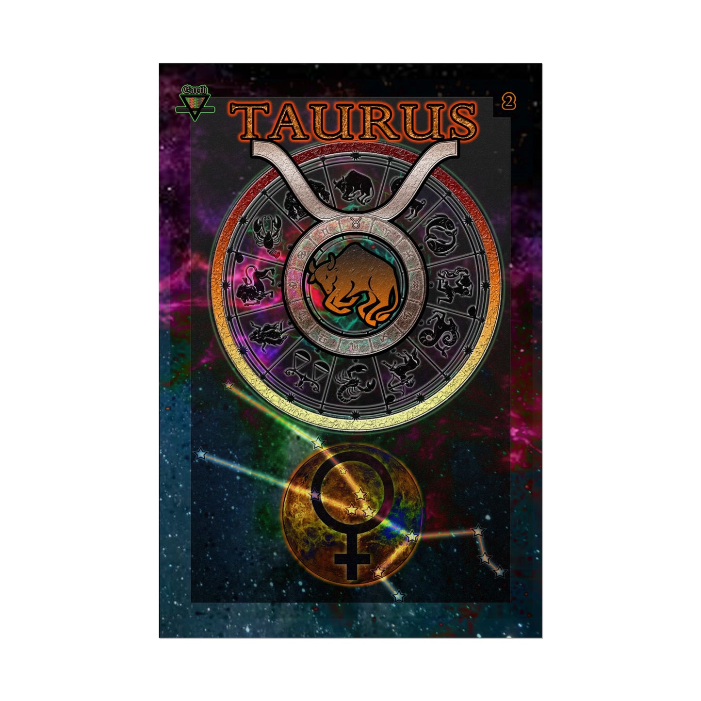 Taurus Zodiac Rolled Posters, Astrological Decor, Astrology Gift, Wall Art Prints, Horoscope Decor, Zodiac Sign Art