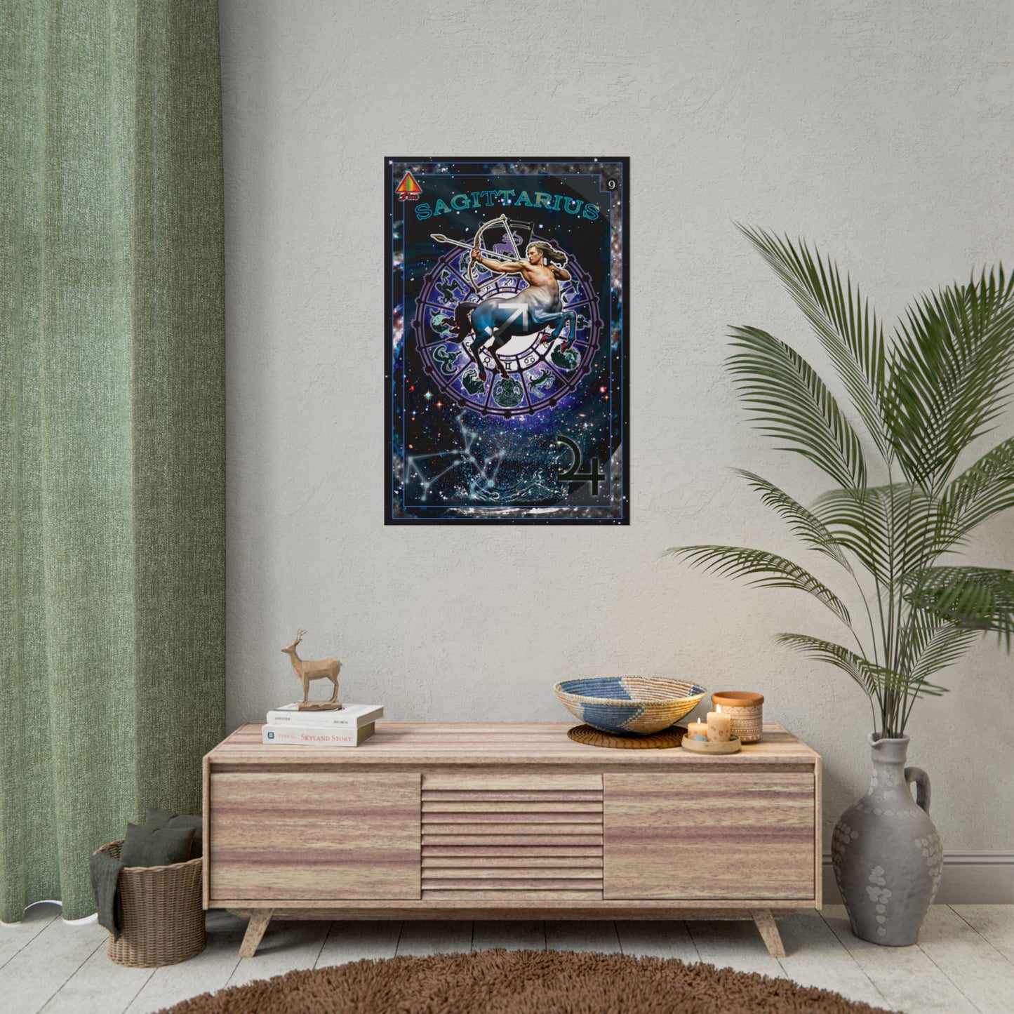 Sagittarius Zodiac Rolled Poster, Astrological Art Print, Horoscope Decor, Gift for Astrology Lovers, Celestial Wall Art, Cosmic Home Decor