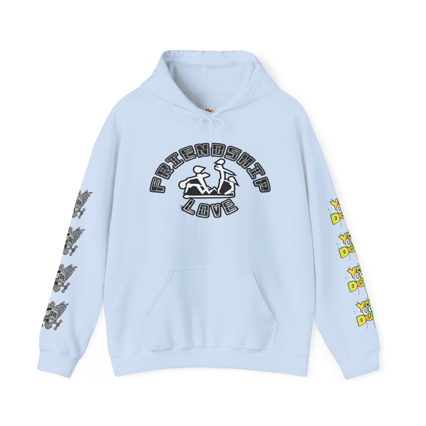 Adult Humor Unisex Hoodie with Motivational Messages 'You can do it', 'MUF DVR', 'Love and friendship'