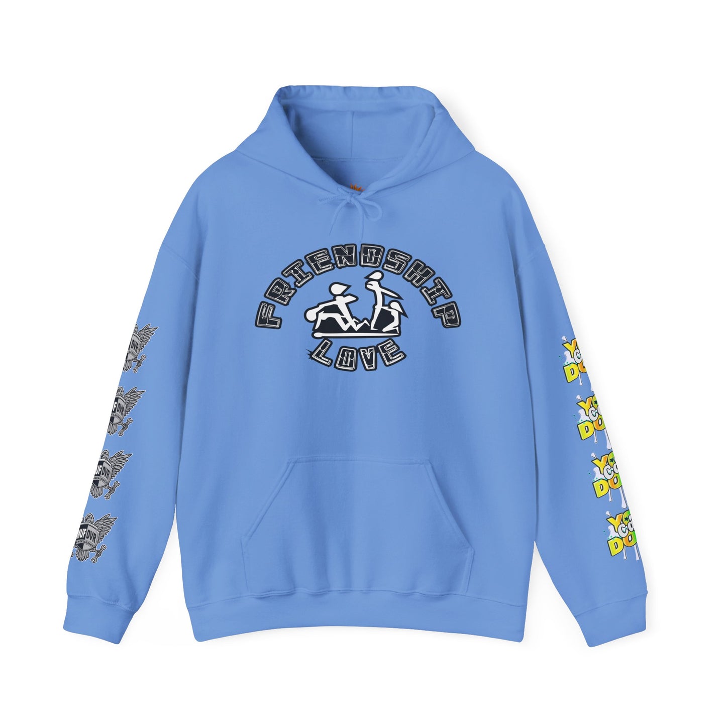 Adult Humor Unisex Hoodie with Motivational Messages 'You can do it', 'MUF DVR', 'Love and friendship'
