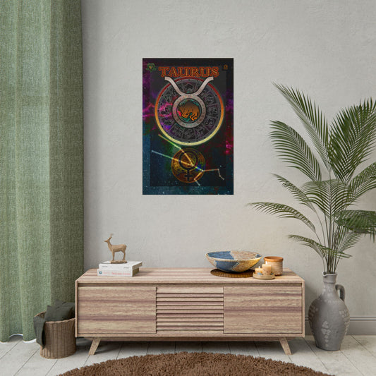 Taurus Zodiac Rolled Posters, Astrological Decor, Astrology Gift, Wall Art Prints, Horoscope Decor, Zodiac Sign Art