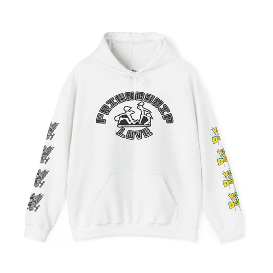 Adult Humor Unisex Hoodie with Motivational Messages 'You can do it', 'MUF DVR', 'Love and friendship'