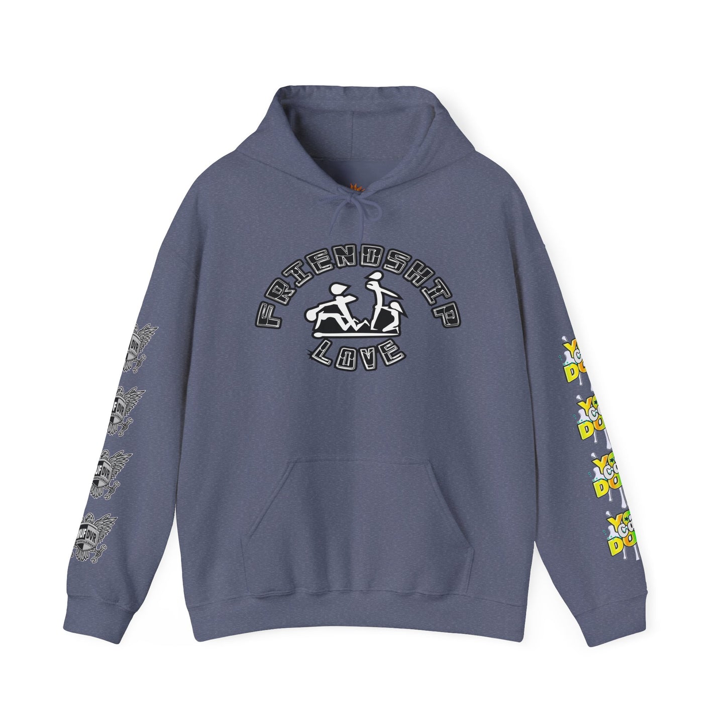 Adult Humor Unisex Hoodie with Motivational Messages 'You can do it', 'MUF DVR', 'Love and friendship'