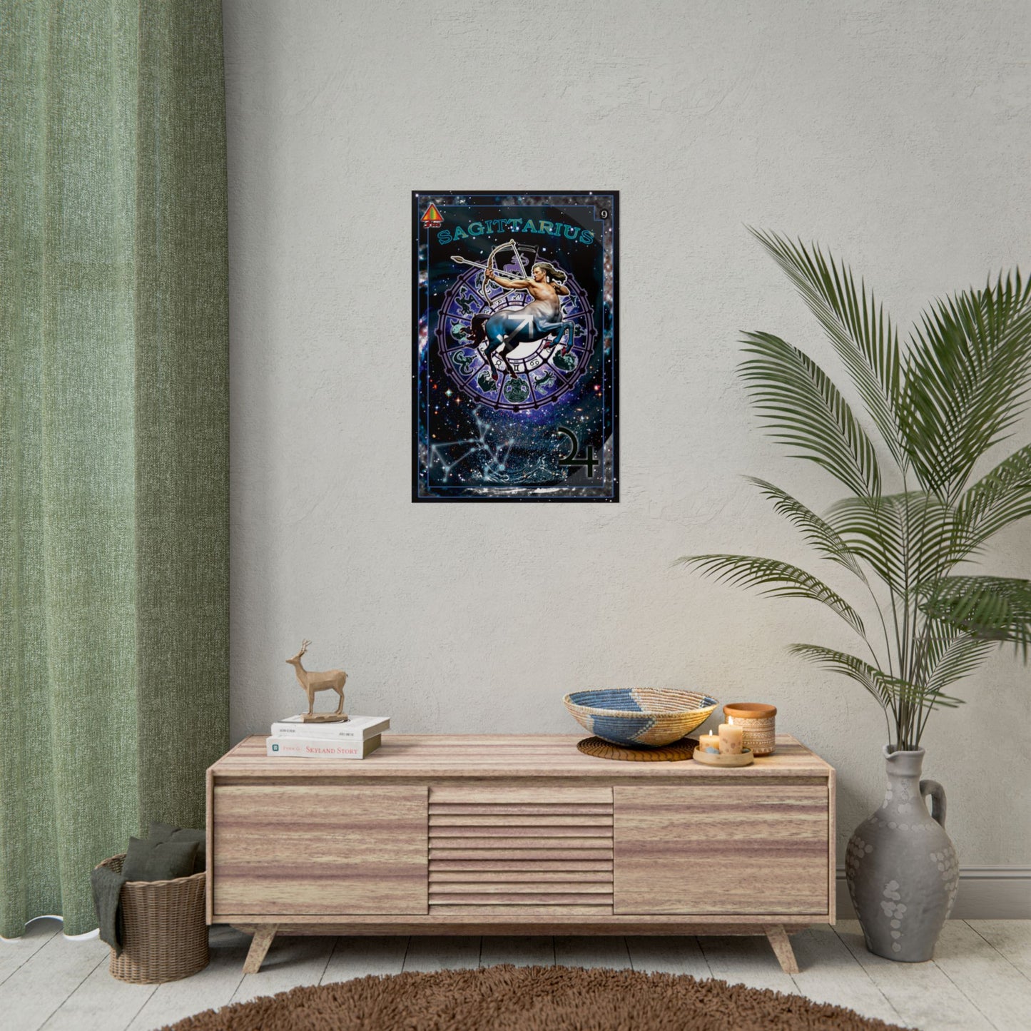 Sagittarius Zodiac Rolled Poster, Astrological Art Print, Horoscope Decor, Gift for Astrology Lovers, Celestial Wall Art, Cosmic Home Decor