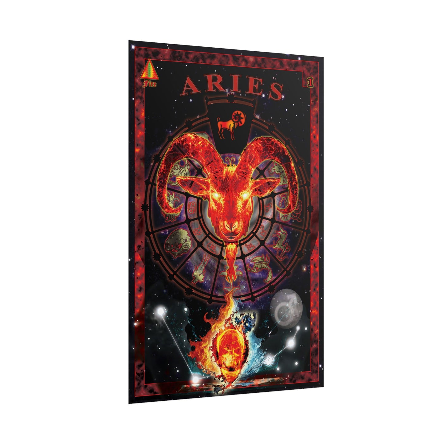 Aries Zodiac Rolled Poster, Astrology Wall Art, Horoscope Decor, Gift for Astrology Lovers, Celestial Home Decor
