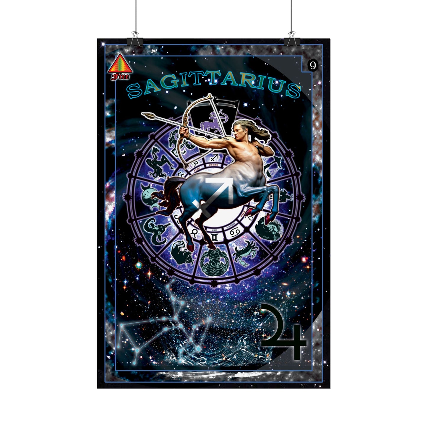 Sagittarius Zodiac Rolled Poster, Astrological Art Print, Horoscope Decor, Gift for Astrology Lovers, Celestial Wall Art, Cosmic Home Decor