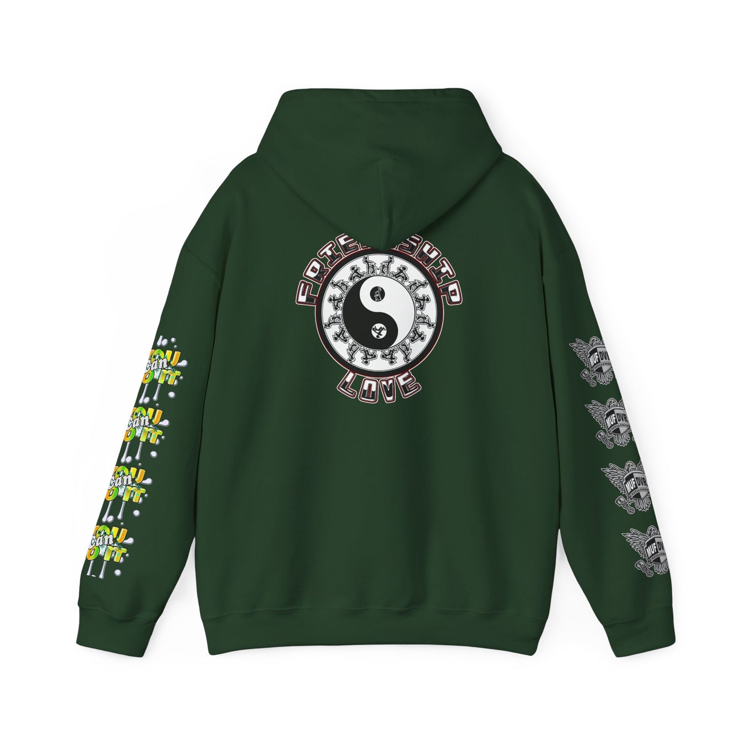 Adult Humor Unisex Hoodie with Motivational Messages 'You can do it', 'MUF DVR', 'Love and friendship'