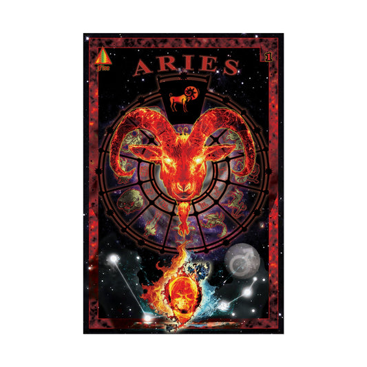 Aries Zodiac Rolled Poster, Astrology Wall Art, Horoscope Decor, Gift for Astrology Lovers, Celestial Home Decor