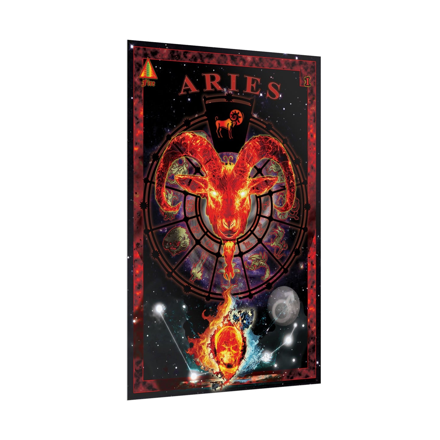 Aries Zodiac Rolled Poster, Astrology Wall Art, Horoscope Decor, Gift for Astrology Lovers, Celestial Home Decor