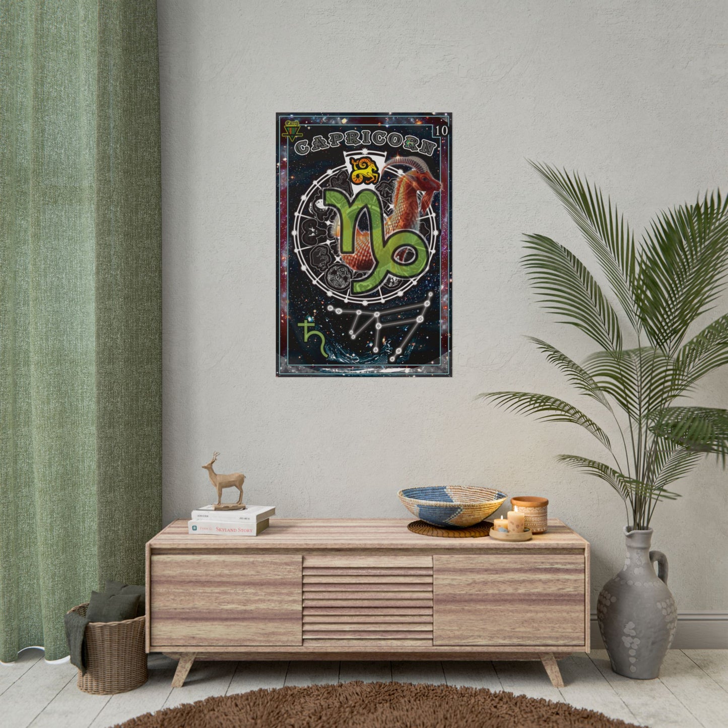 Capricorn Zodiac Rolled Posters - Astrological Wall Art, Horoscope Decor, Capricorn Gifts, Celestial Art Prints, Astrology Home Decor