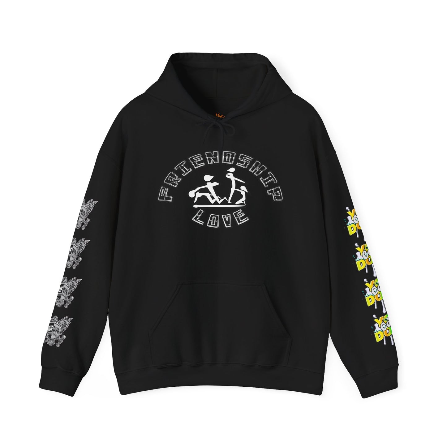 Adult Humor Unisex Hoodie with Motivational Messages 'You can do it', 'MUF DVR', 'Love and friendship'
